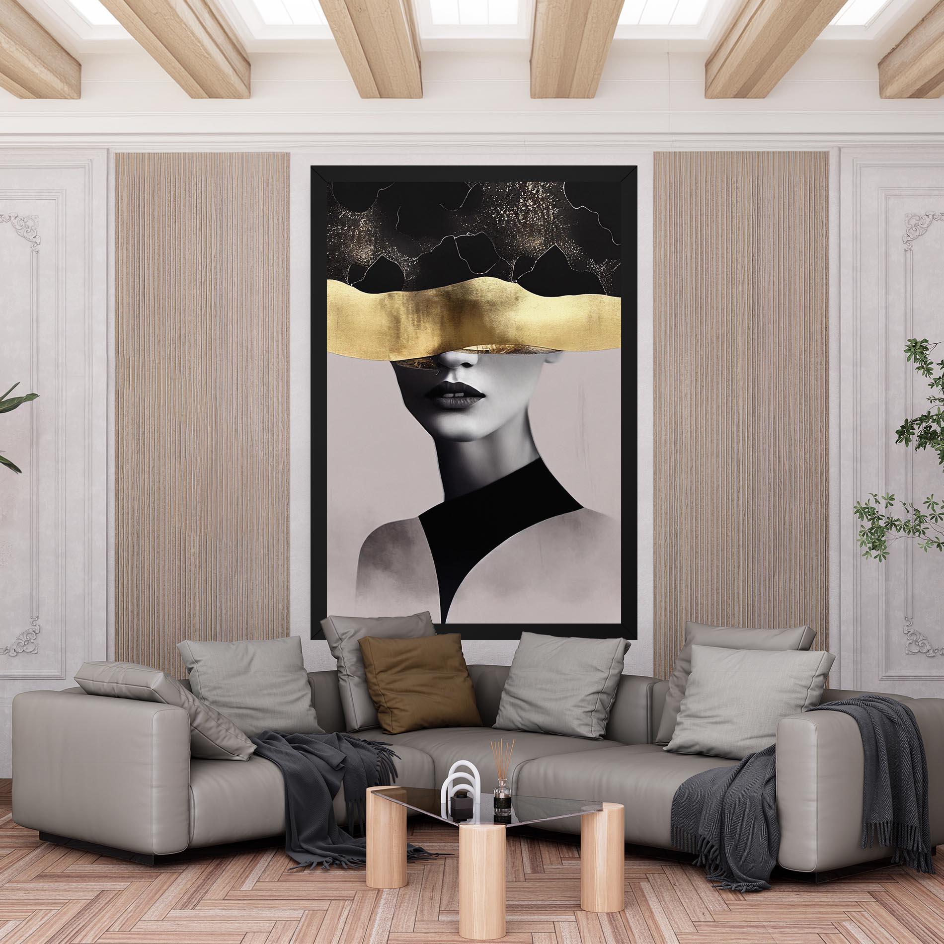 Tablou Canvas Grey Lips mockup 6