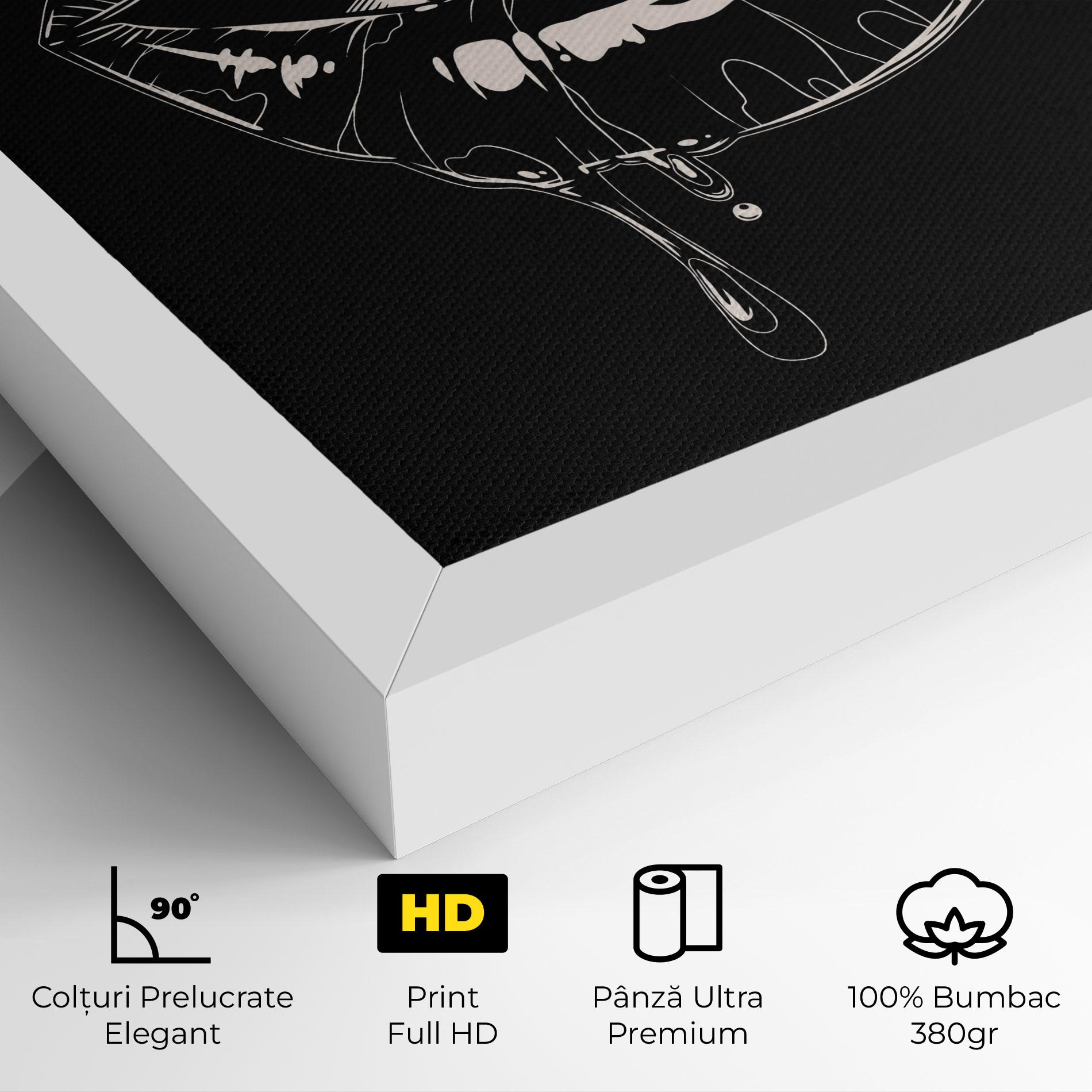 Tablou Canvas Open Lips On Black mockup 4