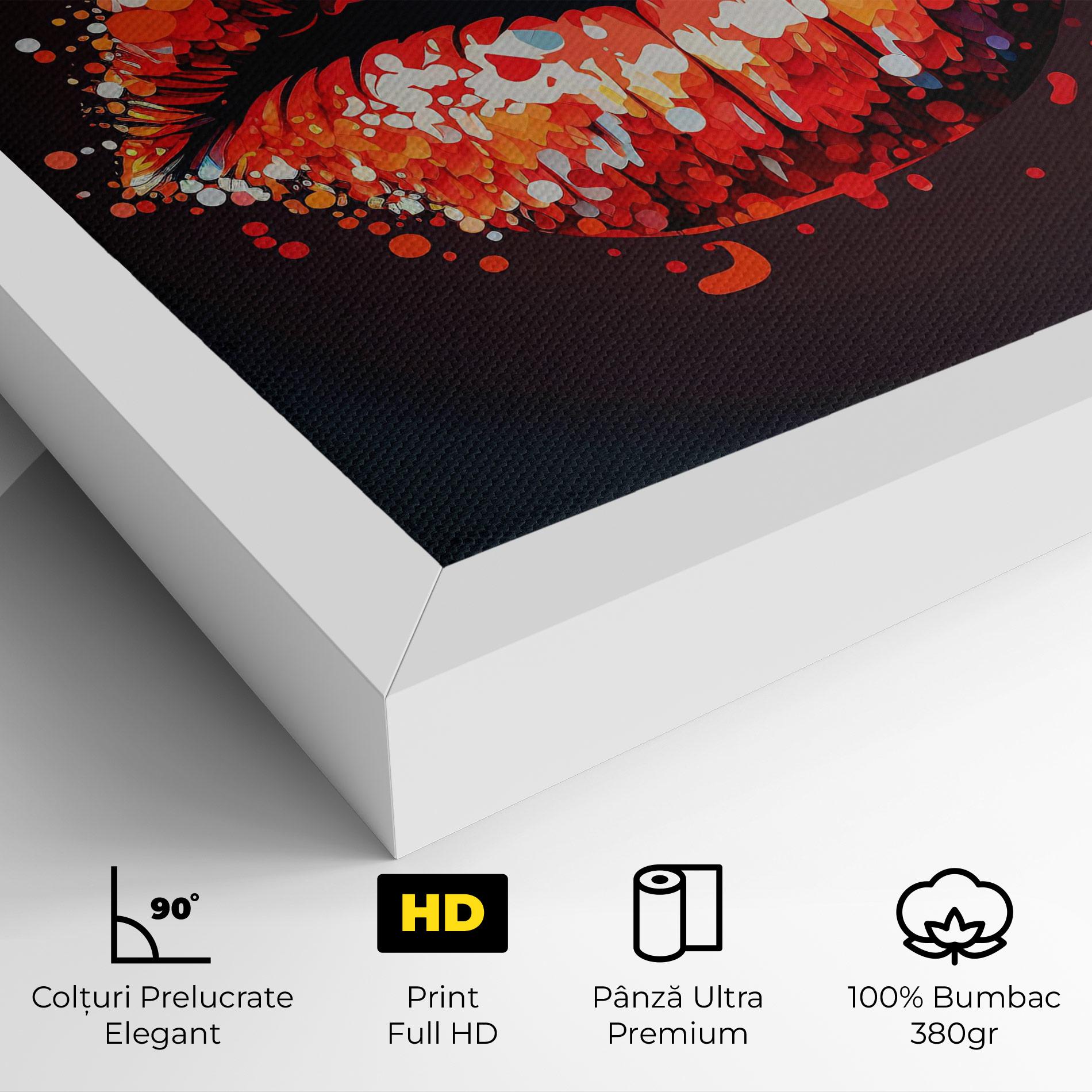 Tablou Canvas Red Lips With Word Lips It mockup 4