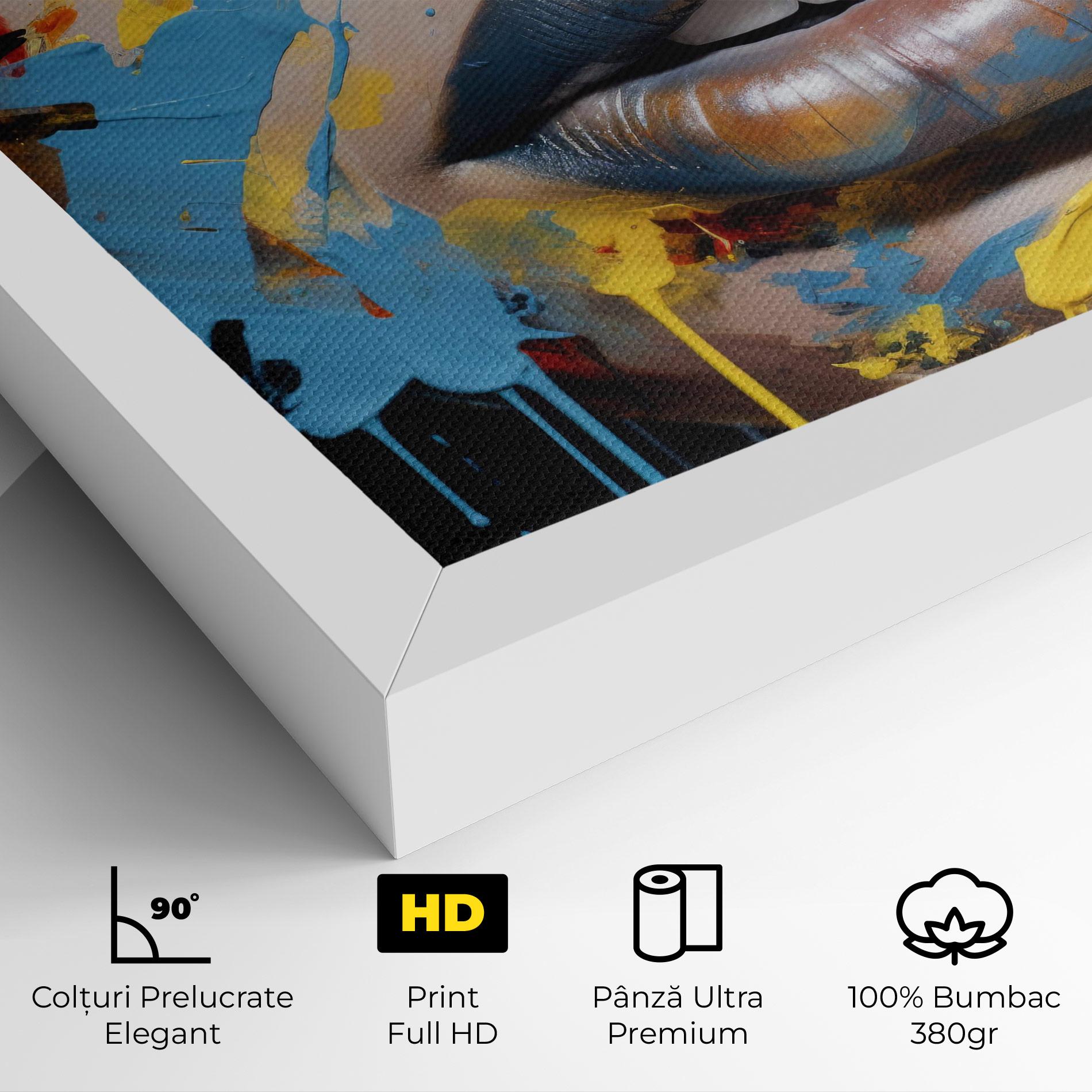 Tablou Canvas Yellow Blue Lips Art mockup 4