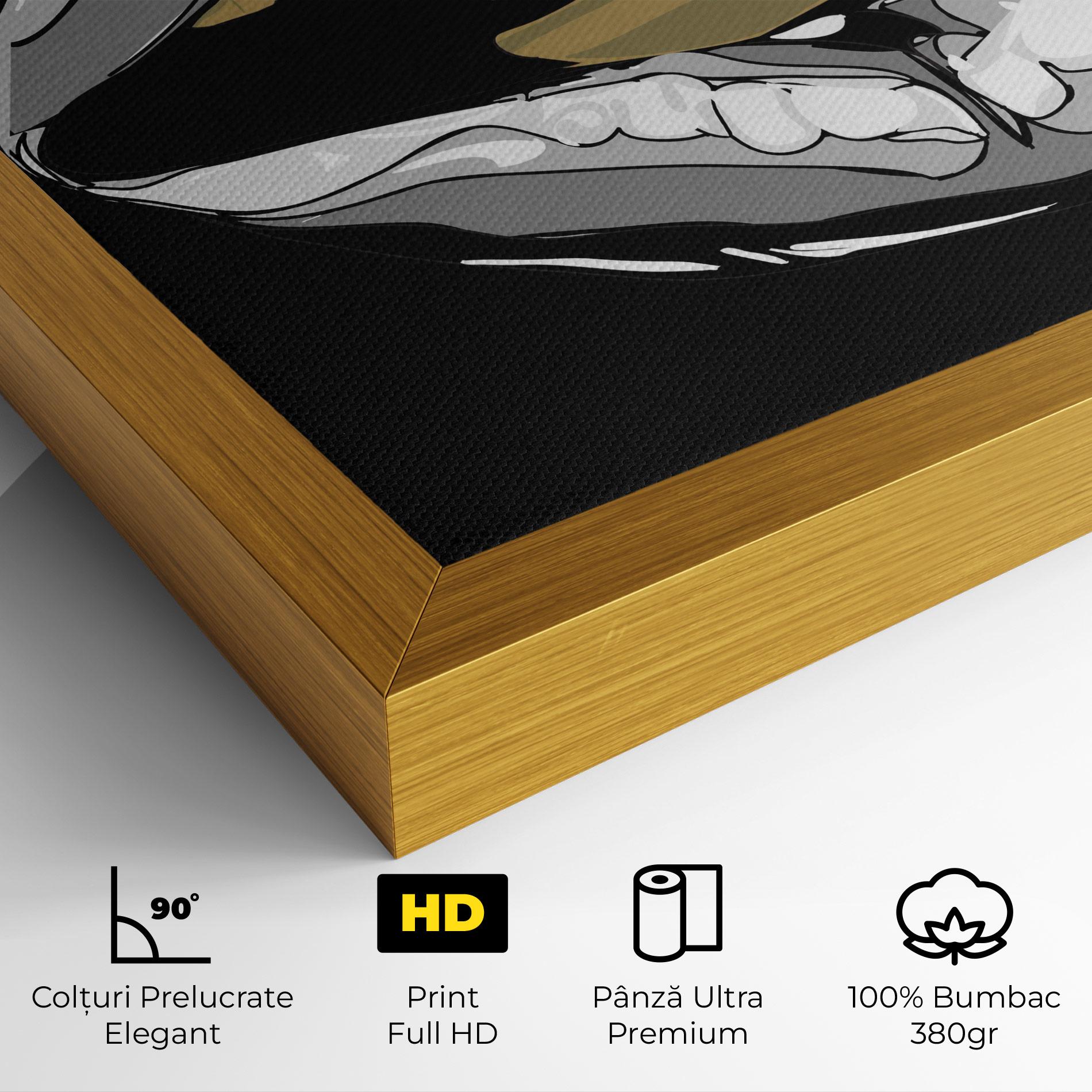 Tablou Canvas Grey Bullet Lips mockup 4