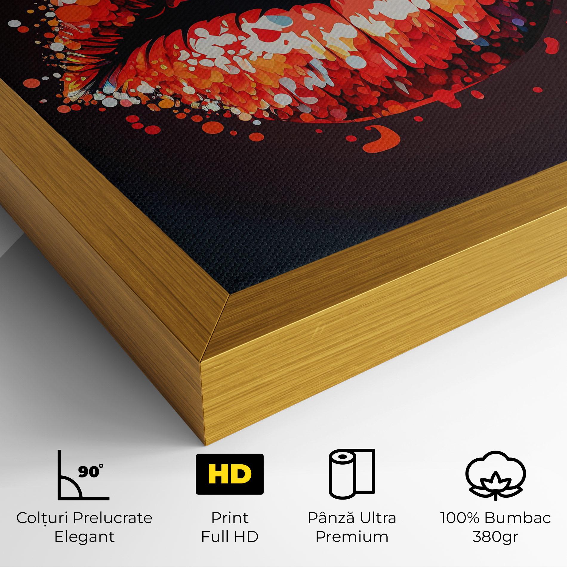 Tablou Canvas Red Lips With Word Lips It mockup 4