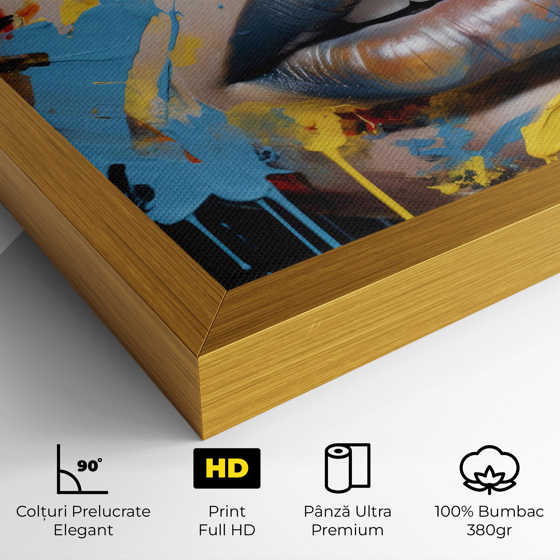Tablou Canvas Yellow Blue Lips Art mockup 4