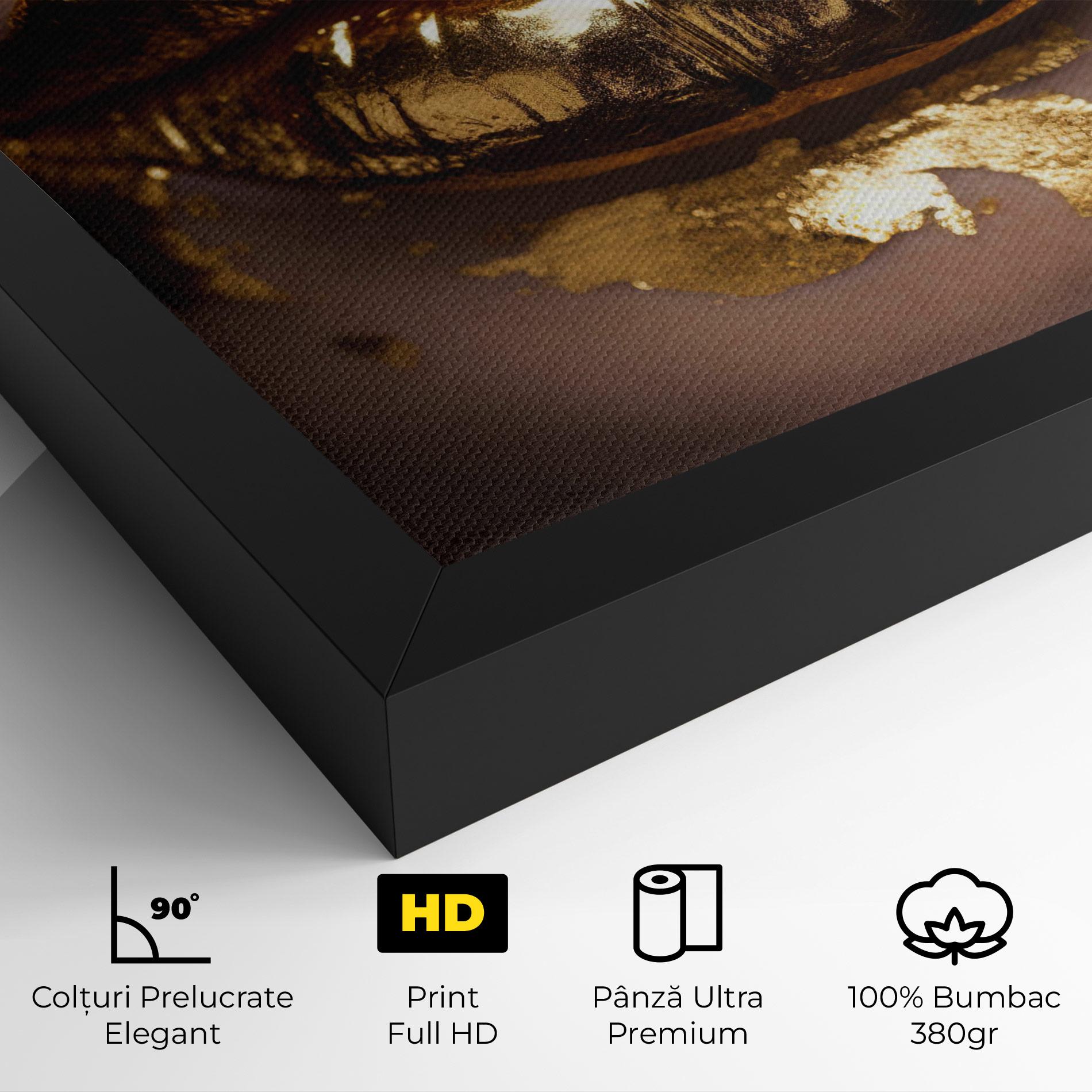 Tablou Canvas Close Gold Lips mockup 4