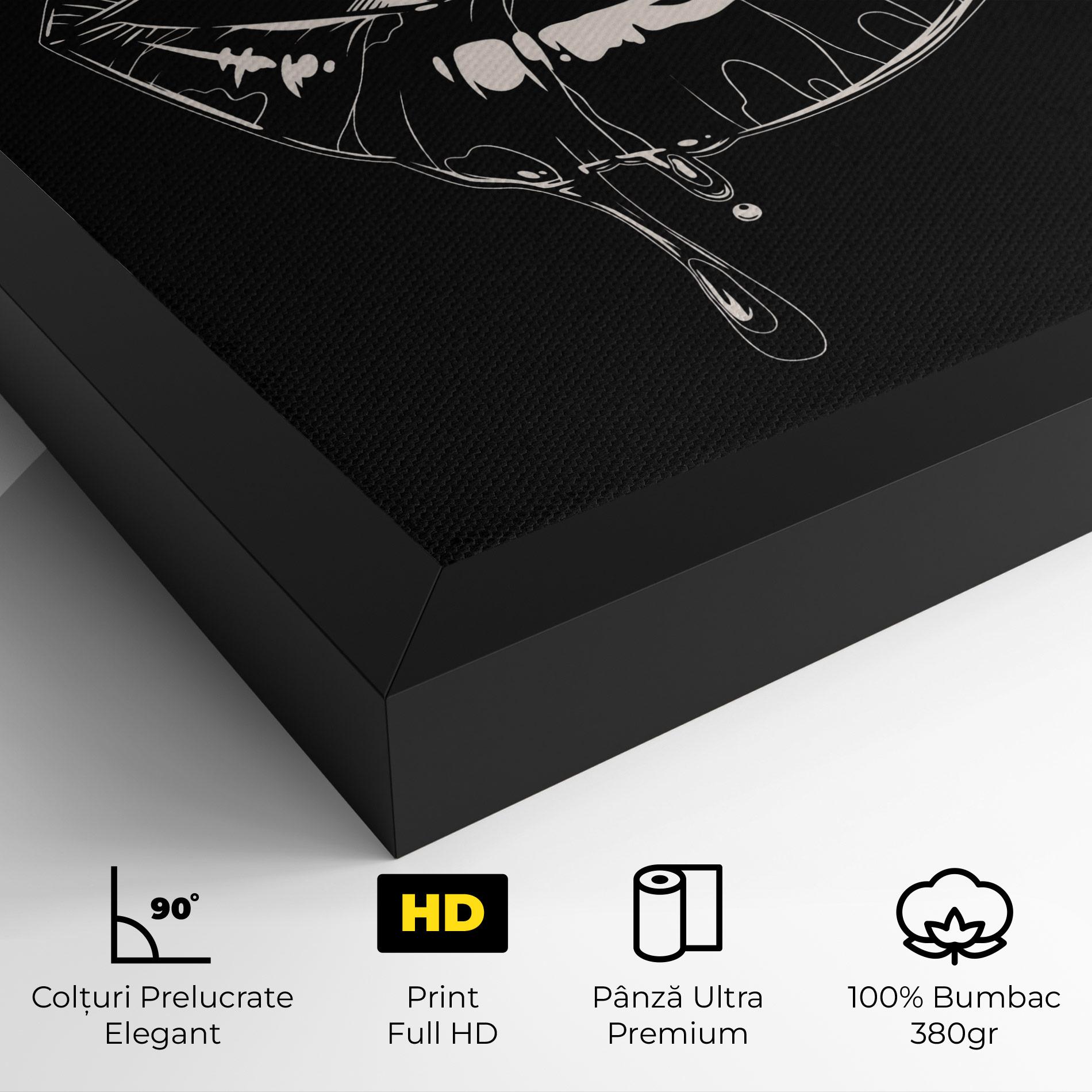 Tablou Canvas Open Lips On Black mockup 4