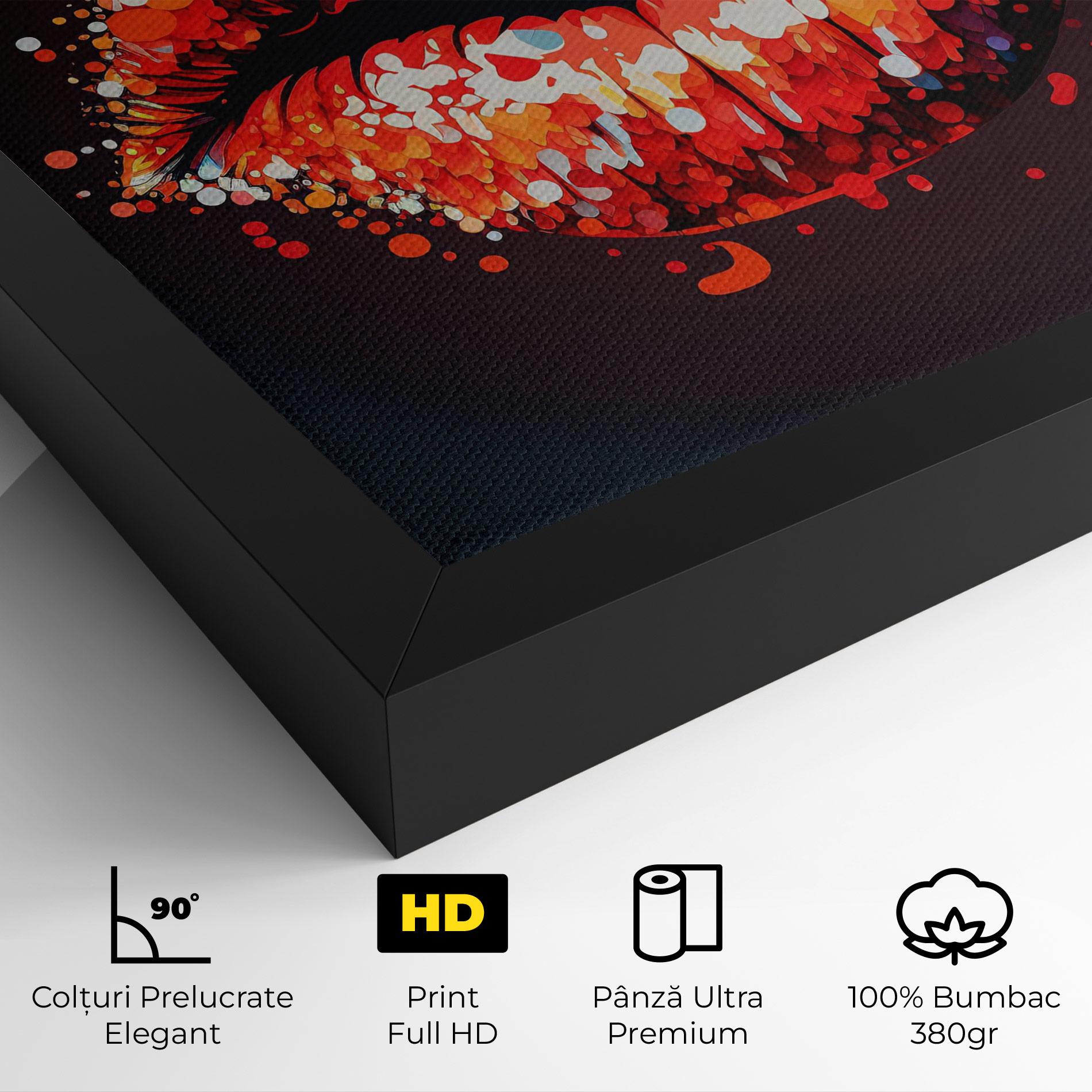 Tablou Canvas Red Lips With Word Lips It mockup 4