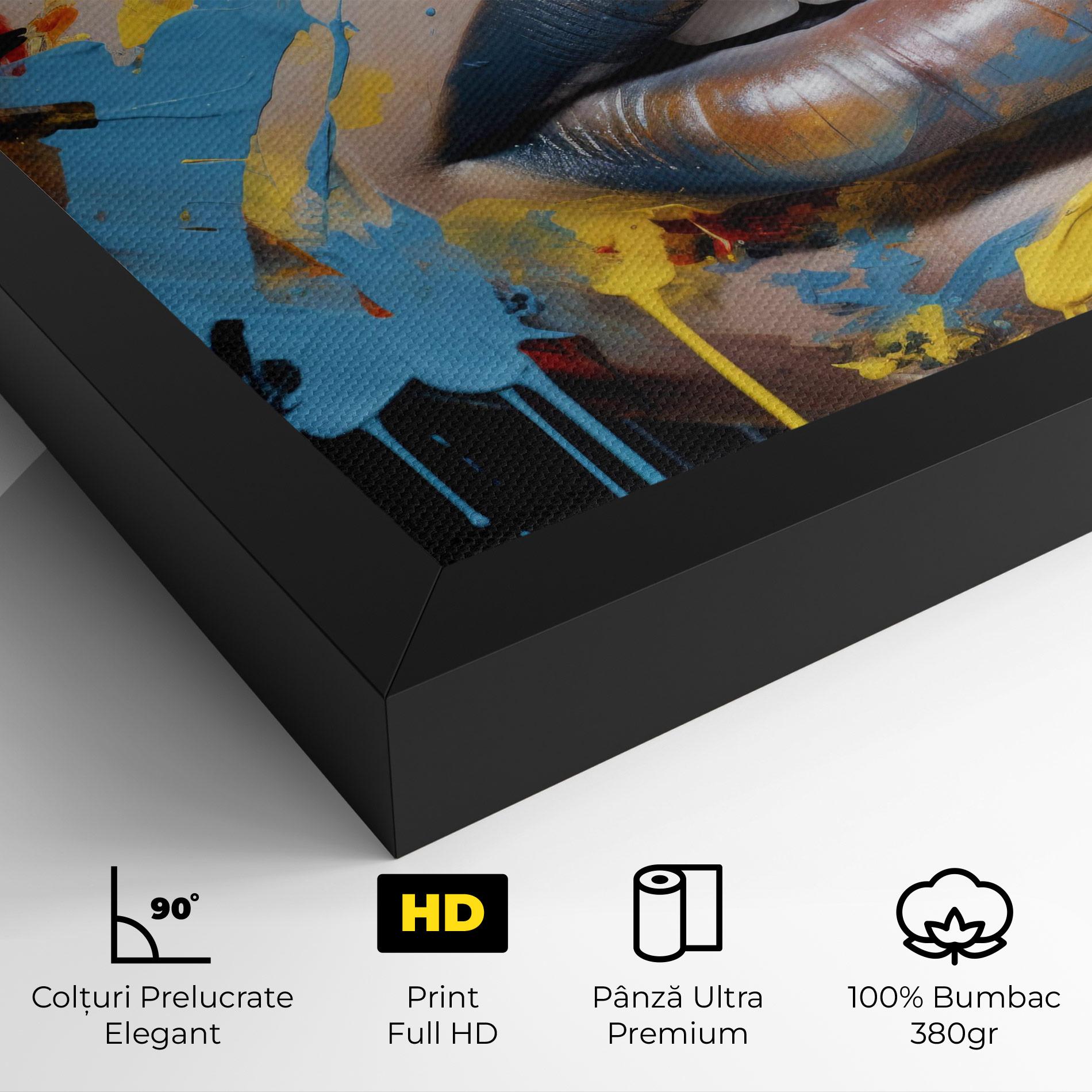Tablou Canvas Yellow Blue Lips Art mockup 4