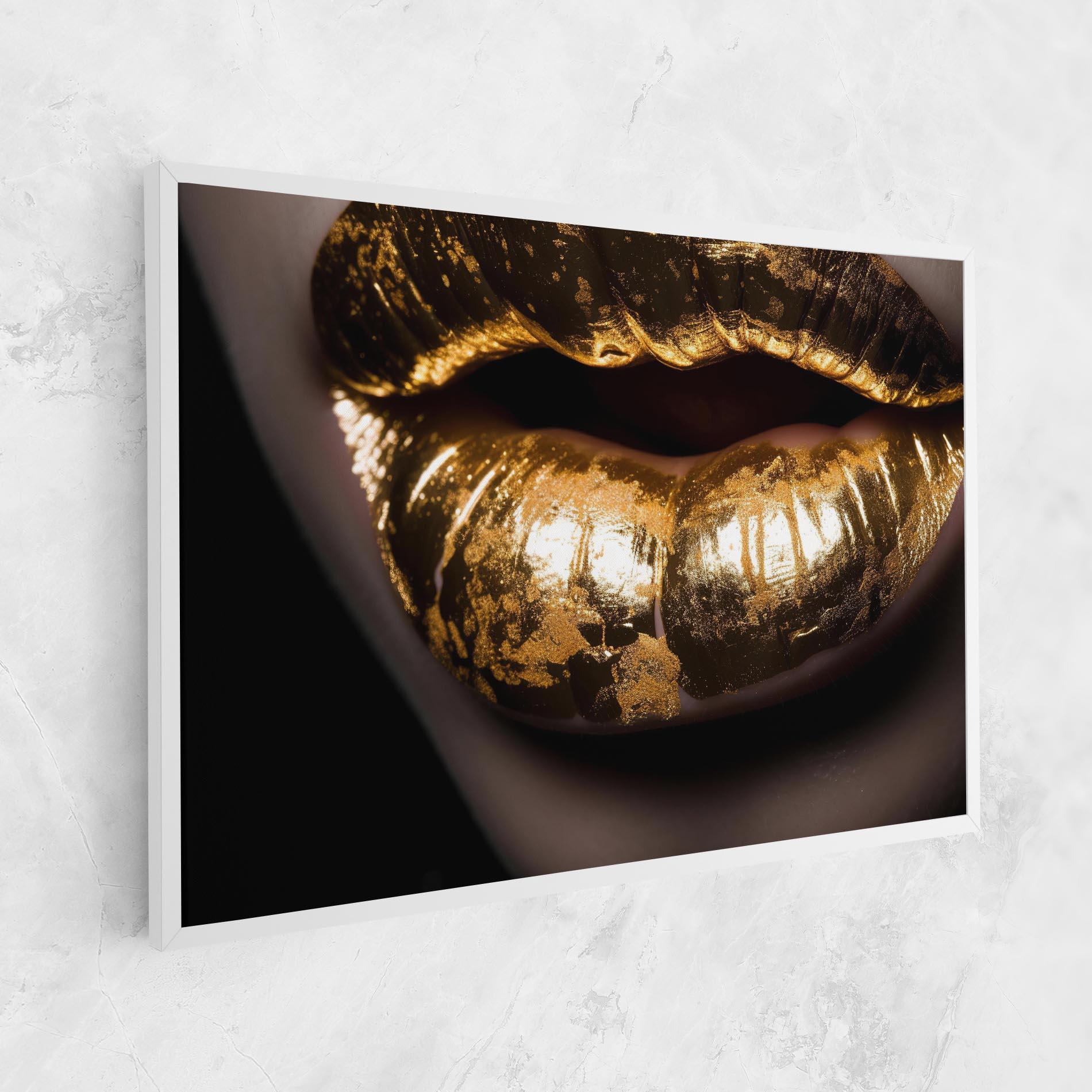 Tablou Canvas Big Gold Lips mockup 1