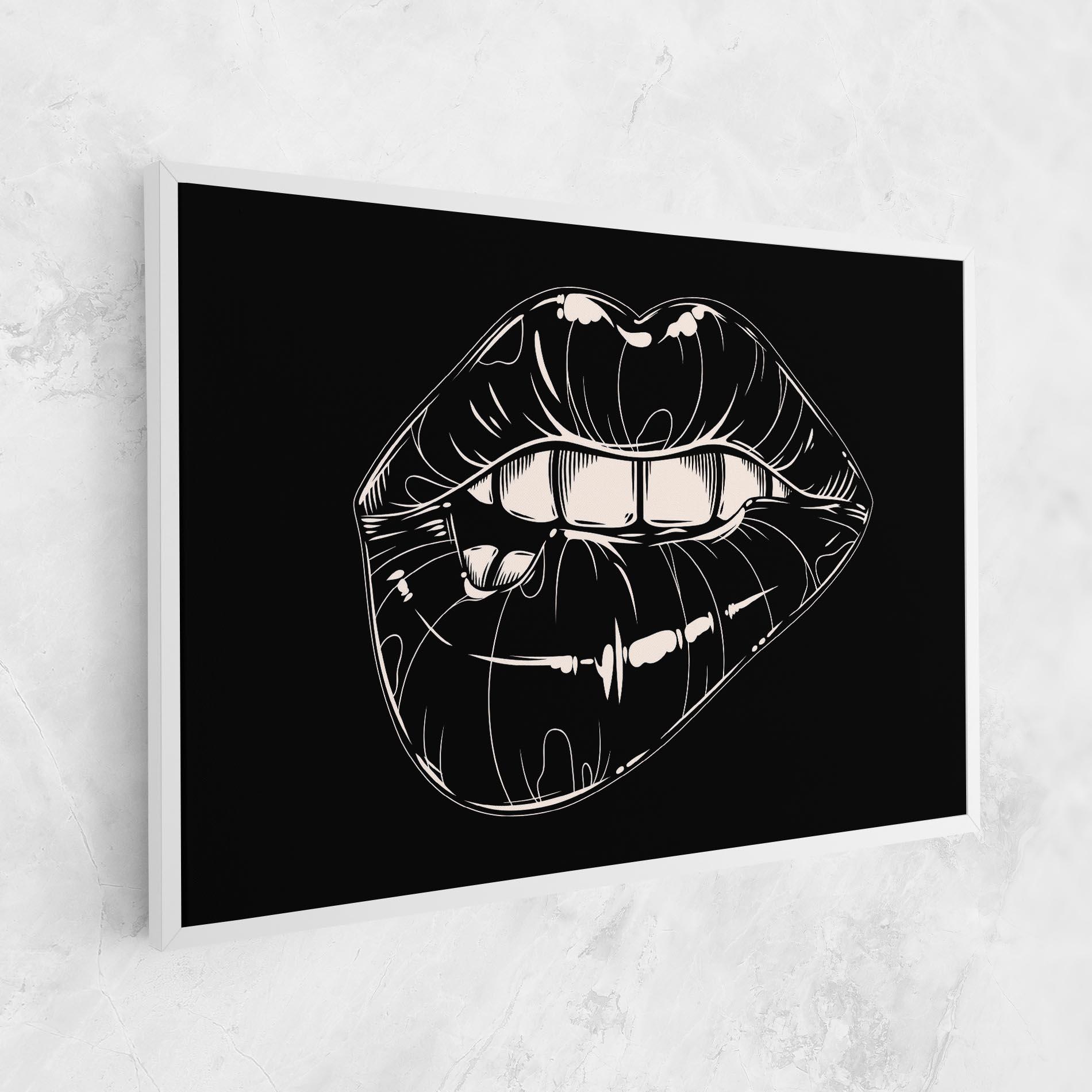 Tablou Canvas Juicy Lips On Black mockup 1