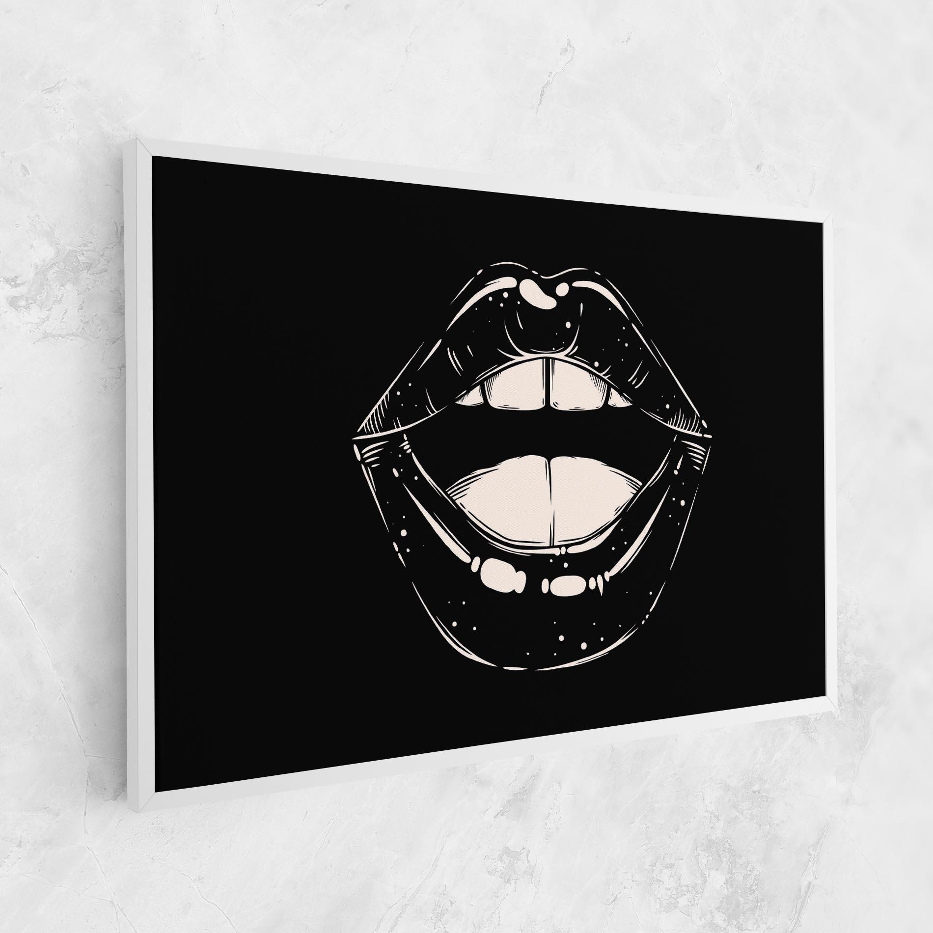 Tablou Canvas Lips On Black mockup 1