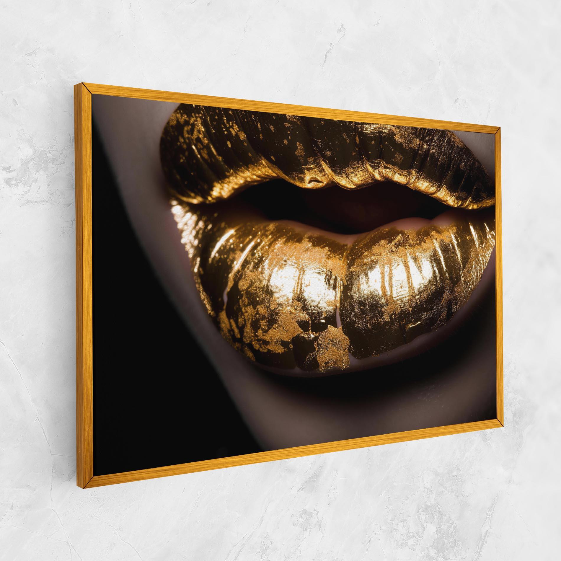 Tablou Canvas Big Gold Lips mockup 1