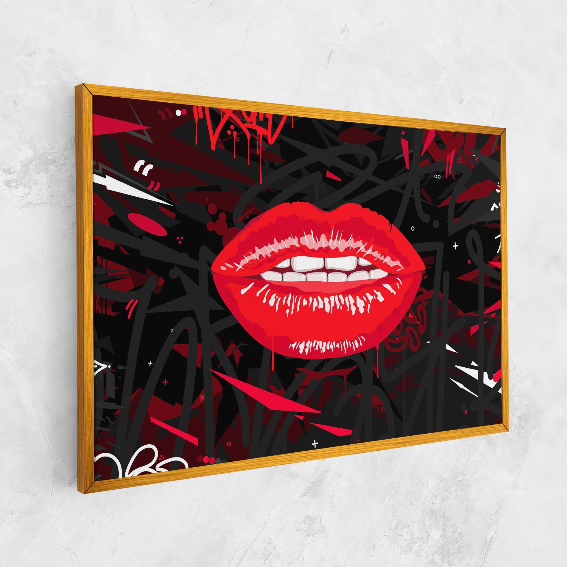 Tablou Canvas Graff Lips mockup 1
