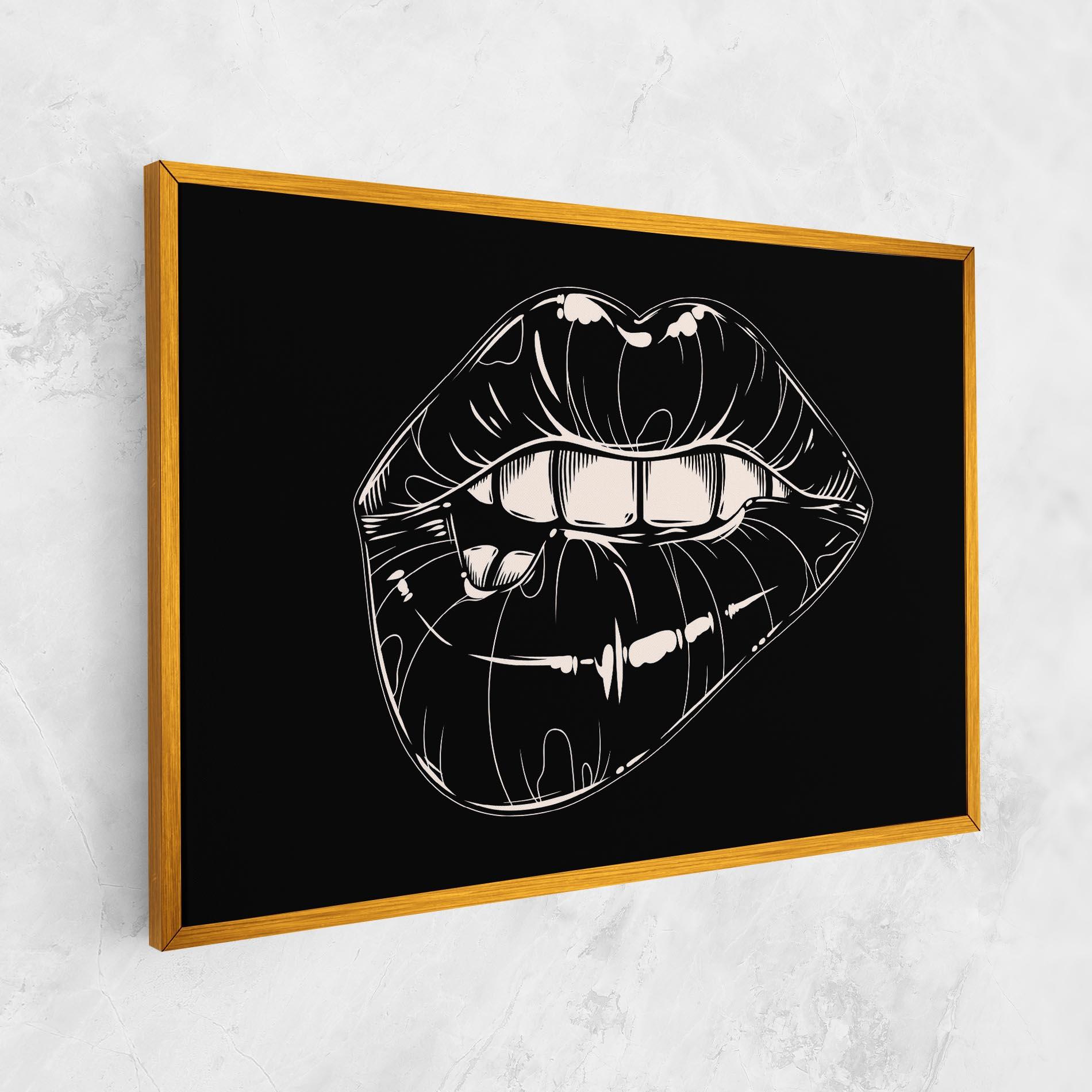 Tablou Canvas Juicy Lips On Black mockup 1
