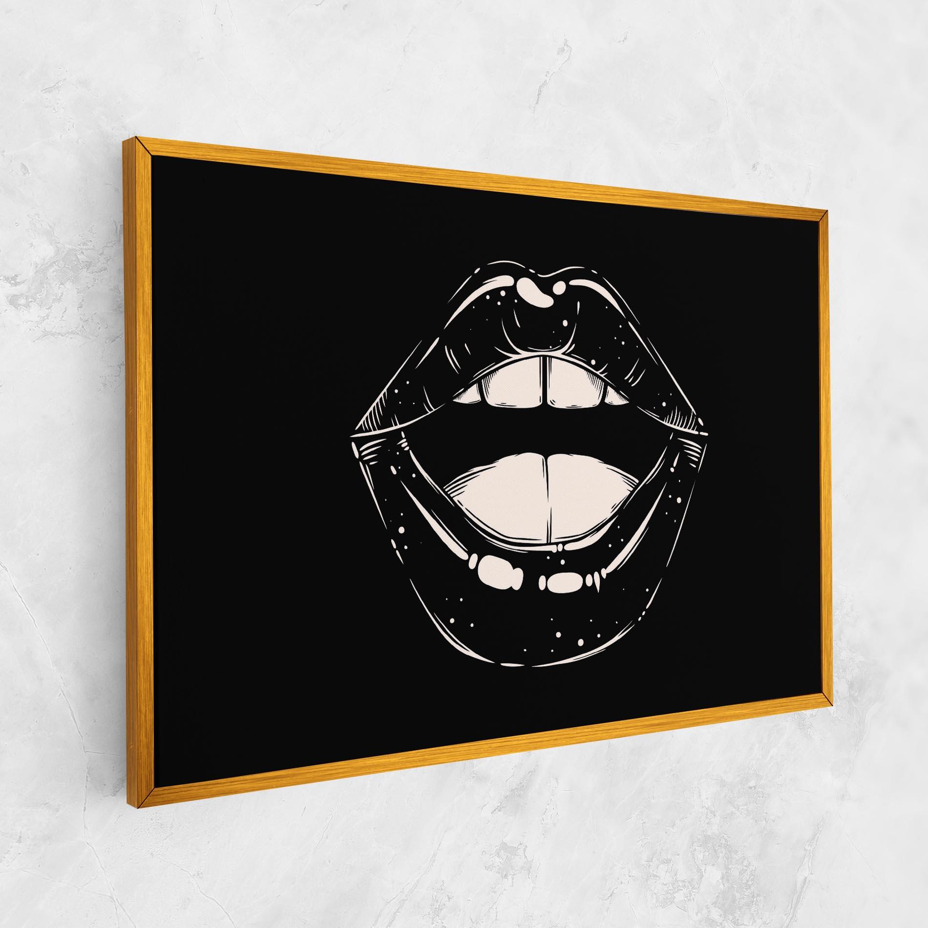 Tablou Canvas Lips On Black mockup 1