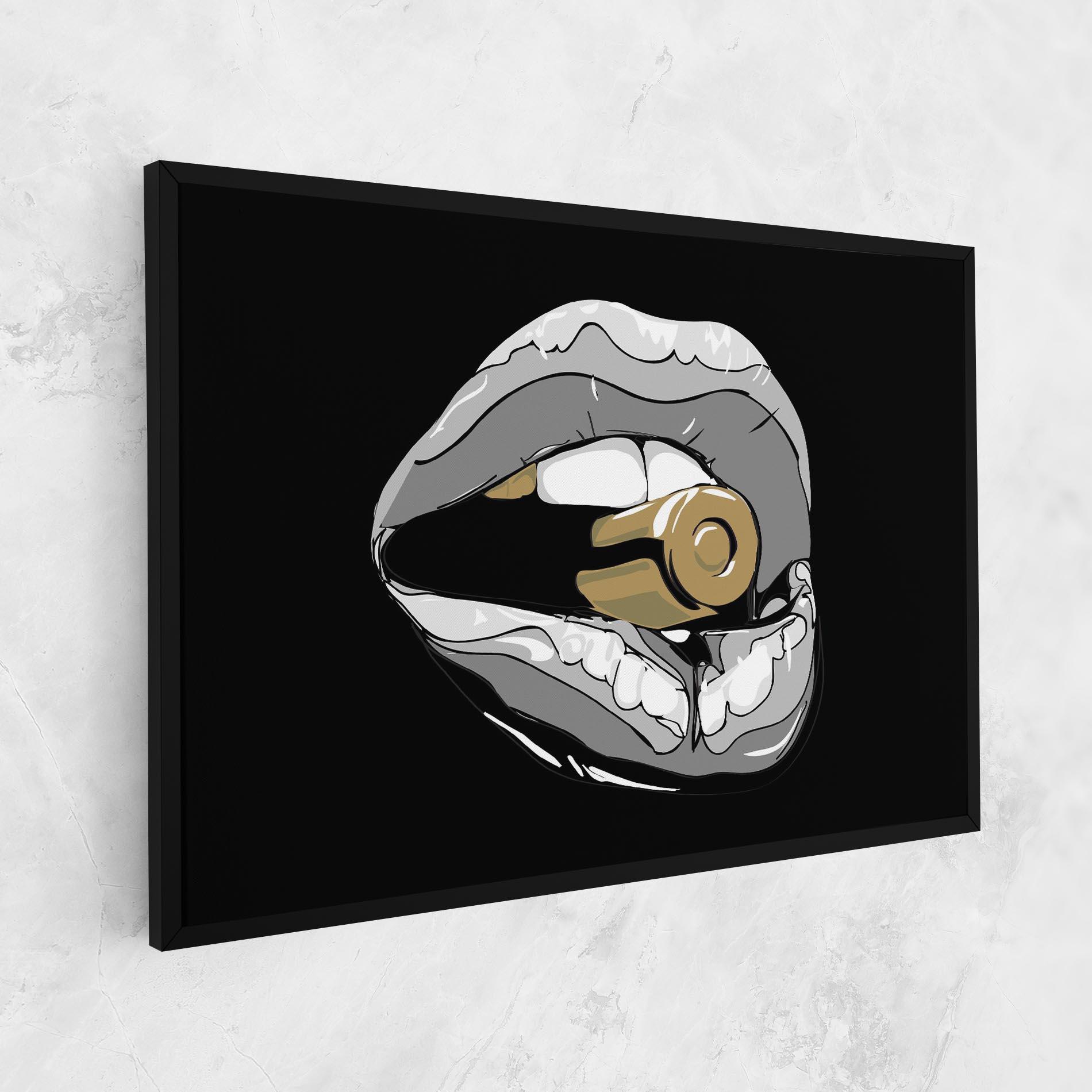 Tablou Canvas Grey Bullet Lips mockup 1