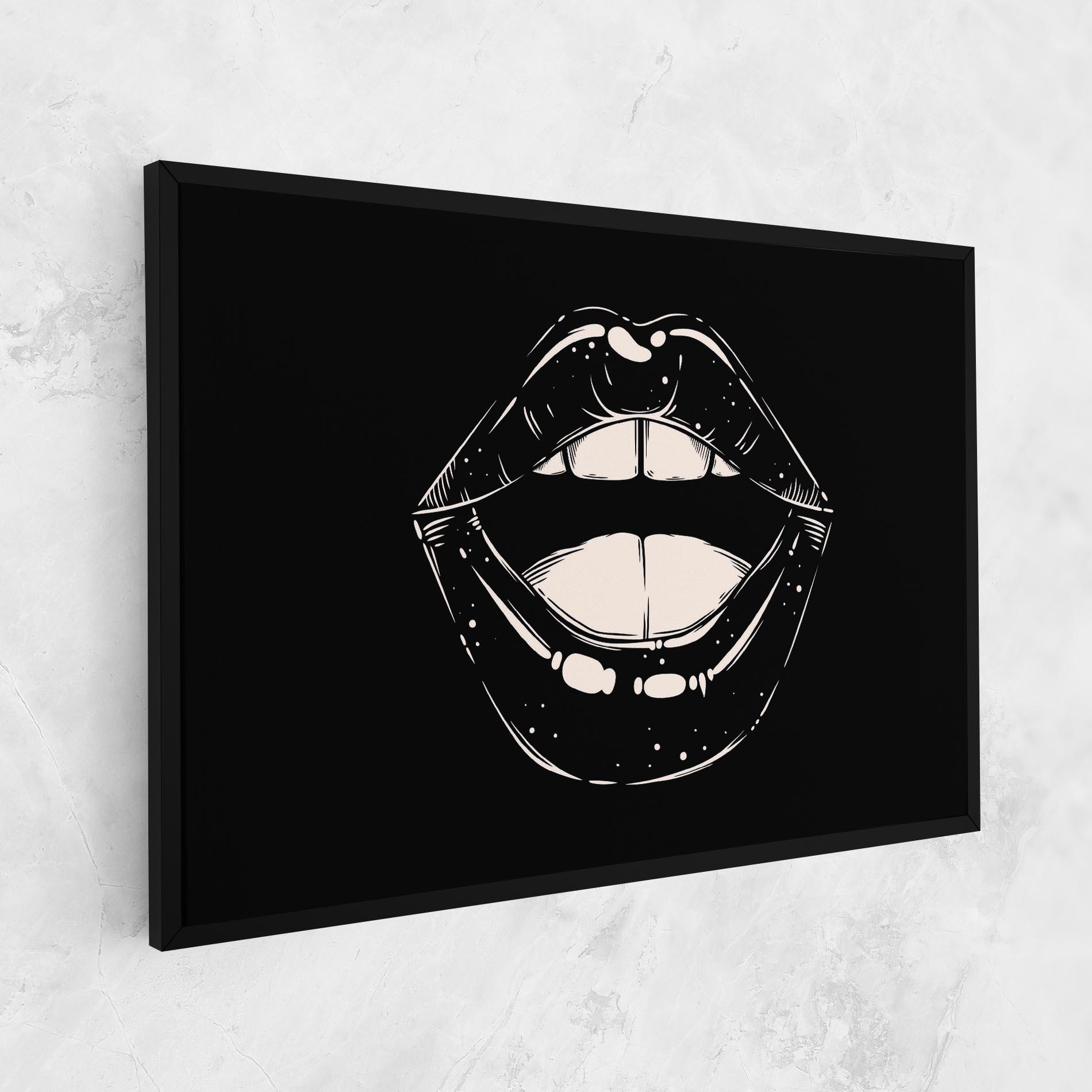 Tablou Canvas Lips On Black mockup 1