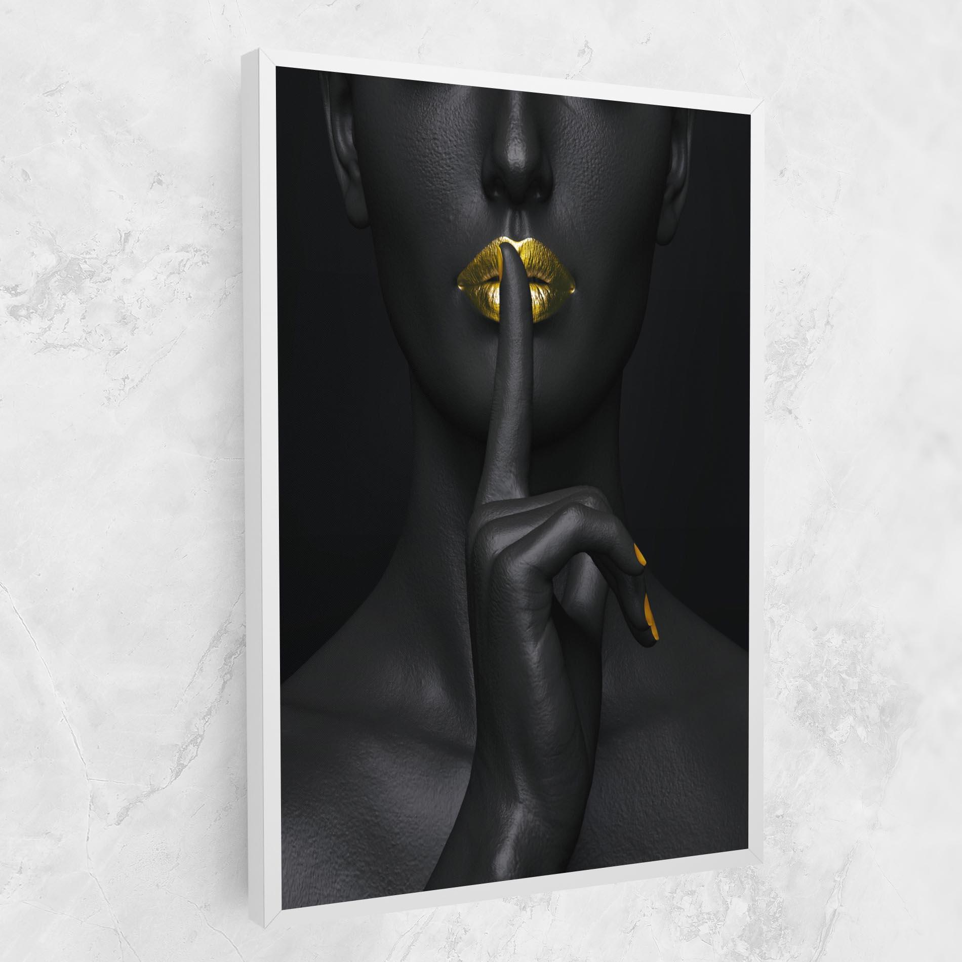 Tablou Canvas Silence Lips Portrait mockup 1