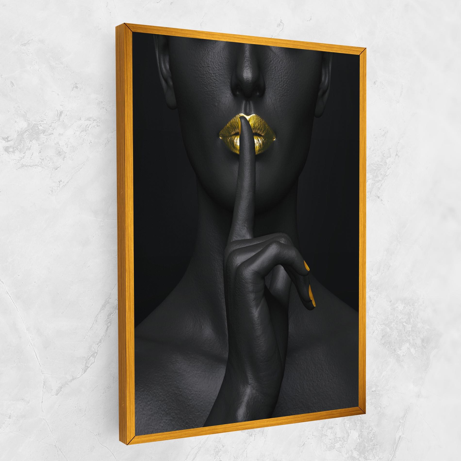 Tablou Canvas Silence Lips Portrait mockup 1