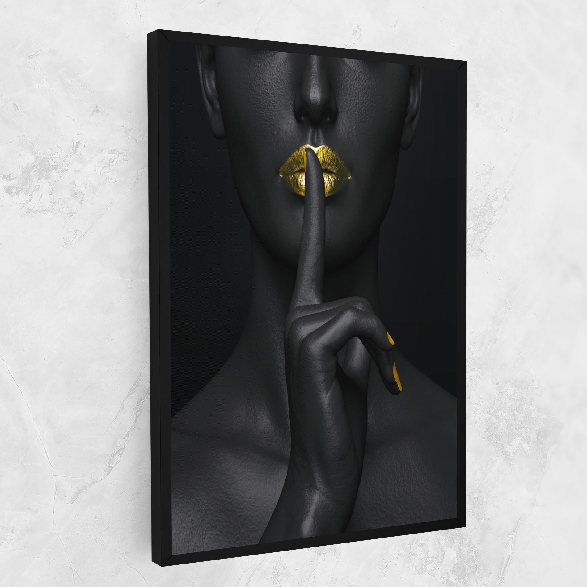 Tablou Canvas Silence Lips Portrait mockup 1