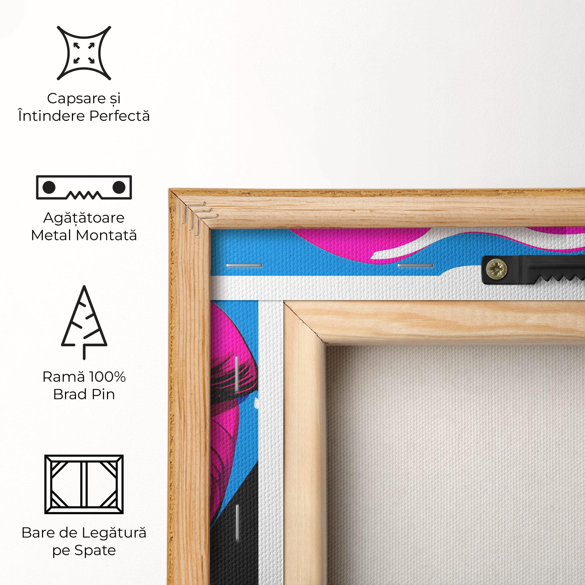 Tablou Canvas Blue Pink Lips Art mockup 5