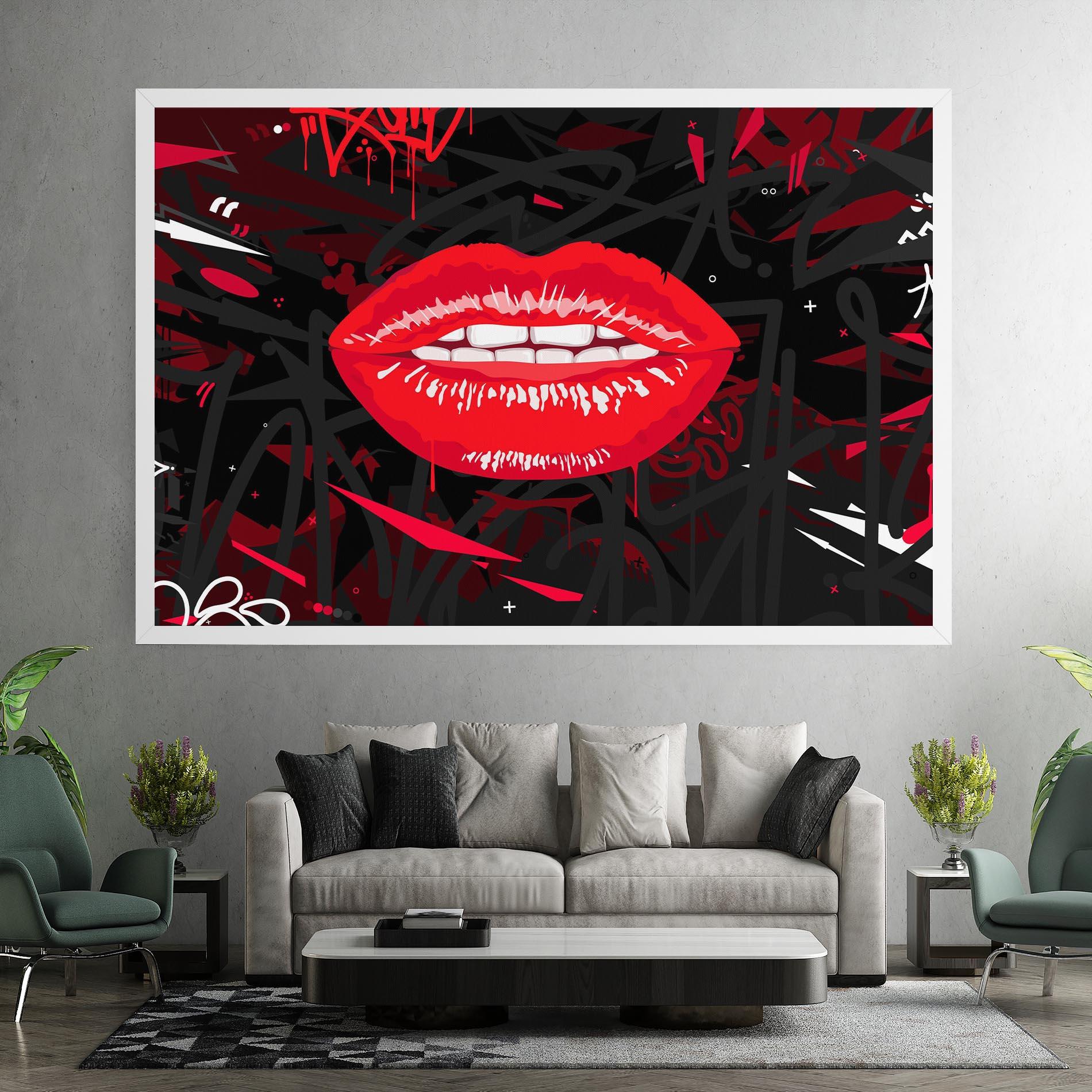 Tablou Canvas Graff Lips mockup 7