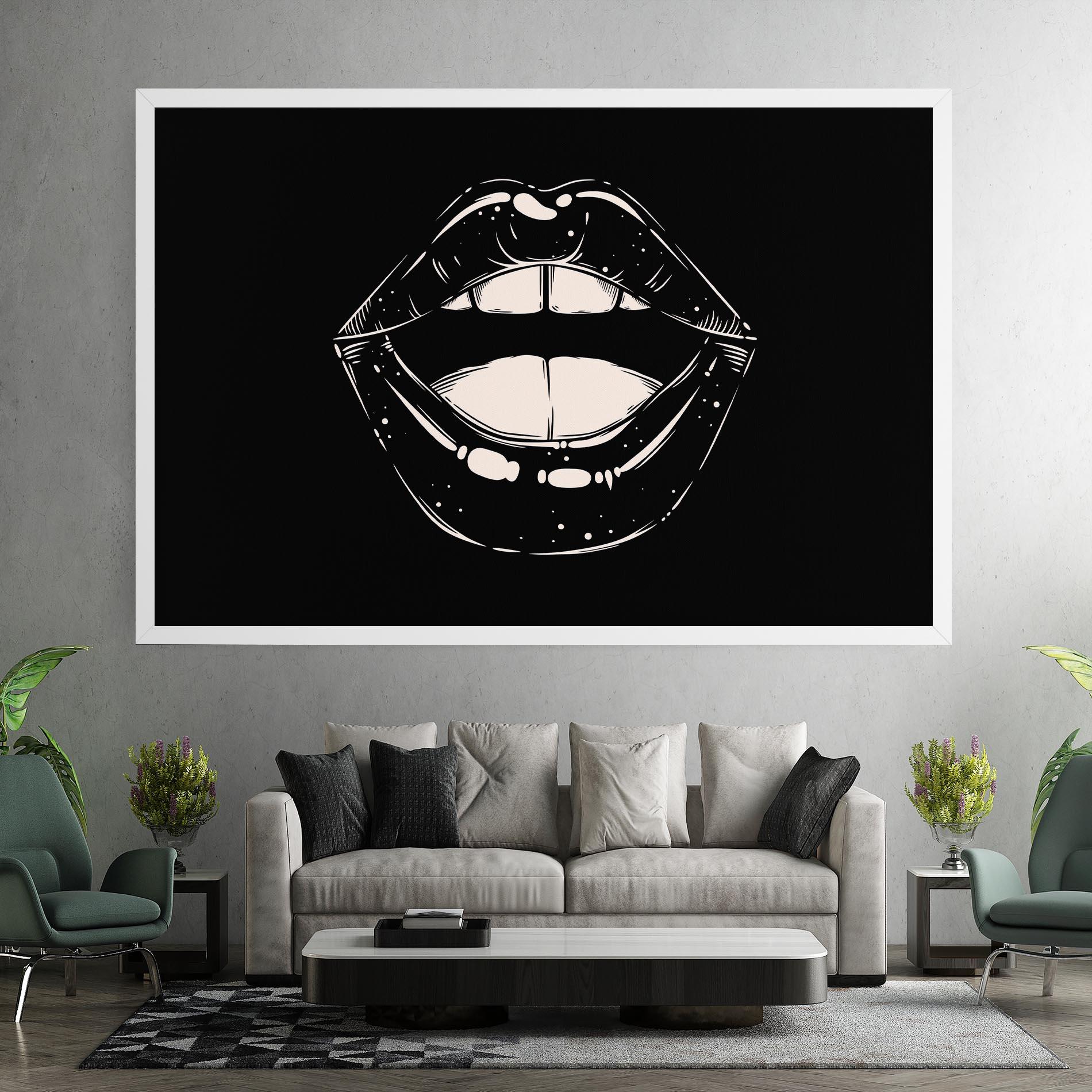 Tablou Canvas Lips On Black mockup 7