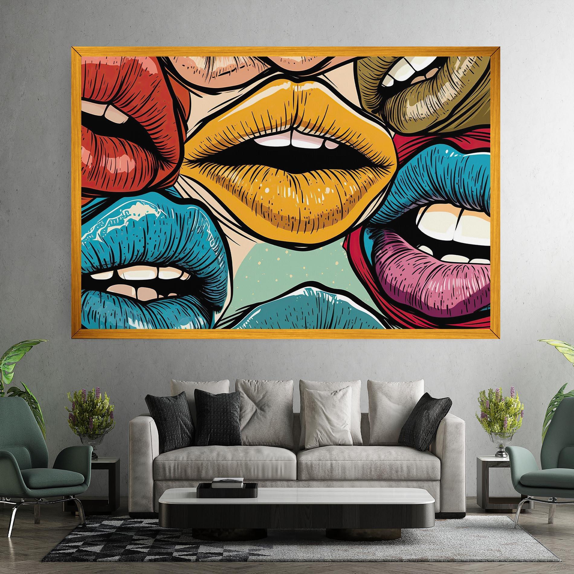 Tablou Canvas Comic Book Color Lips mockup 7