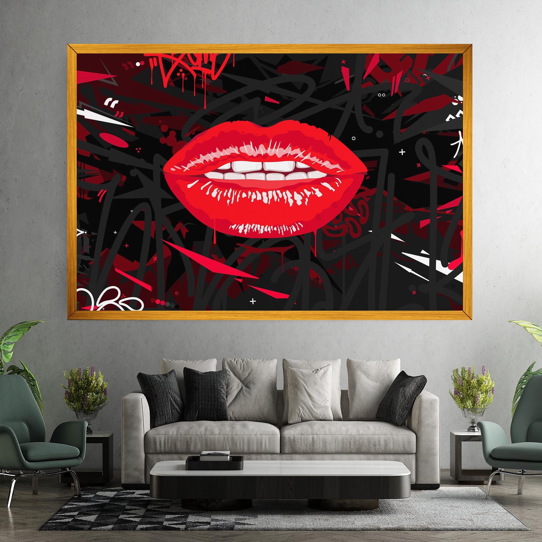 Tablou Canvas Graff Lips mockup 7