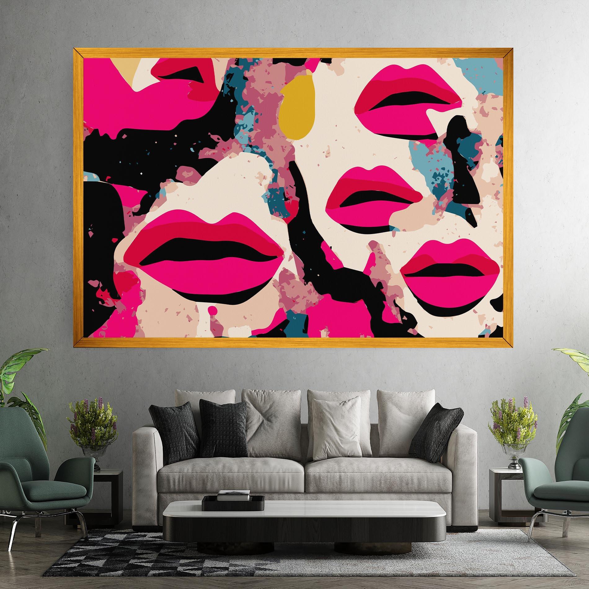 Tablou Canvas Pink Lips mockup 7