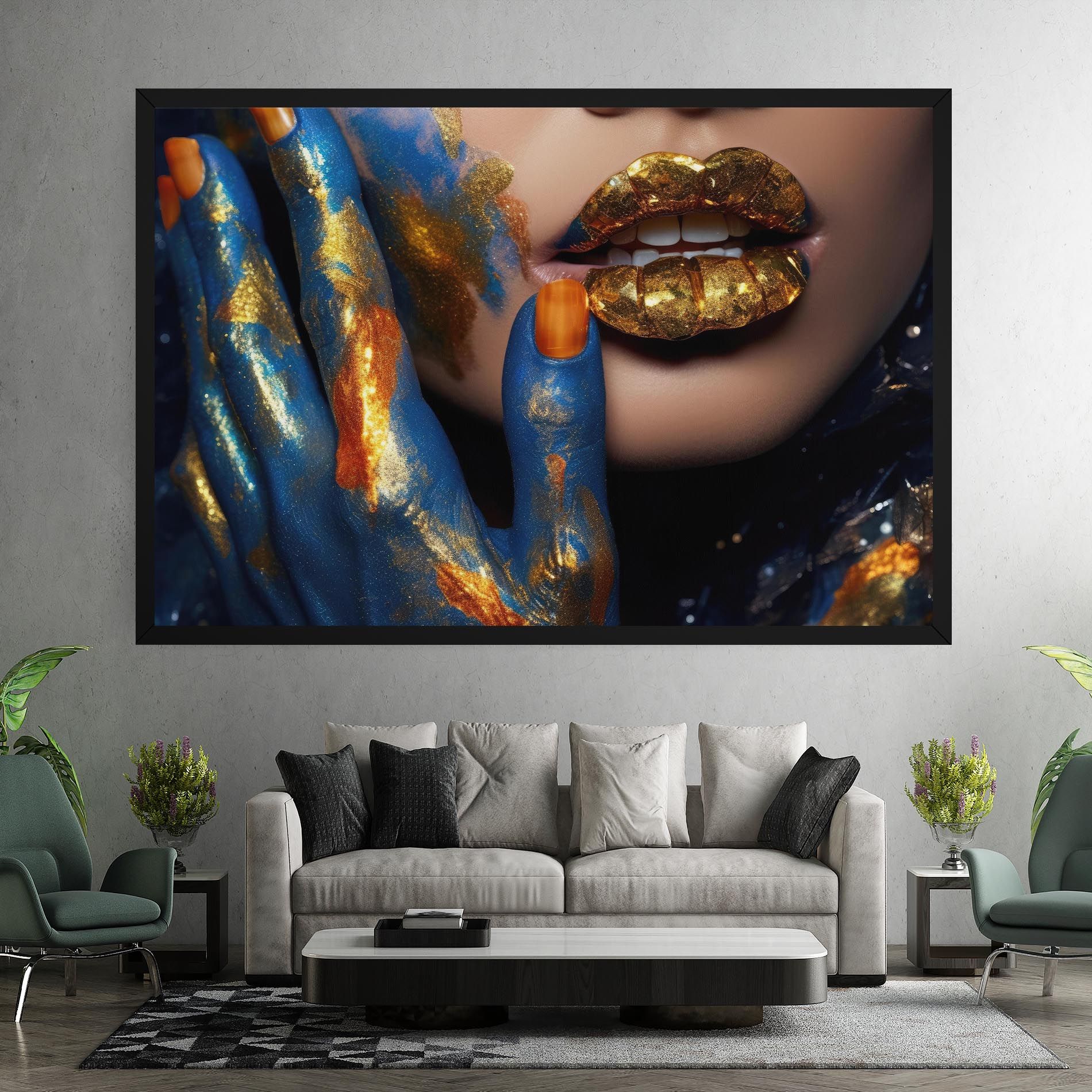 Blue Hand Lips mockup 7