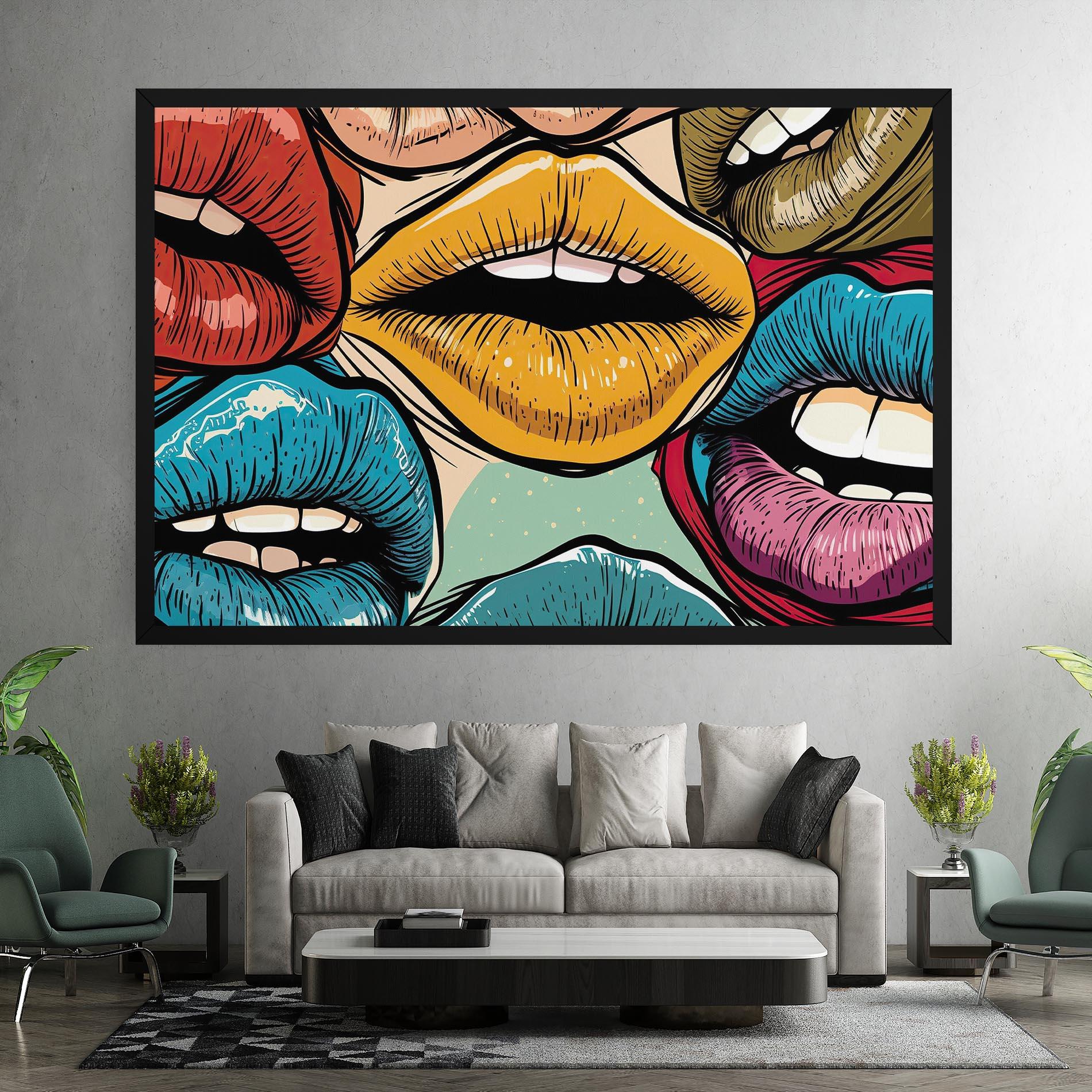Tablou Canvas Comic Book Color Lips mockup 7