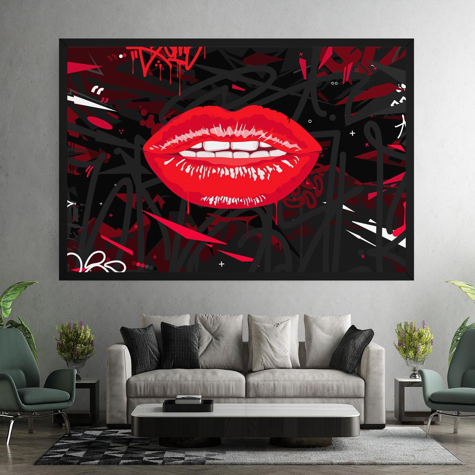 Tablou Canvas Graff Lips mockup 7