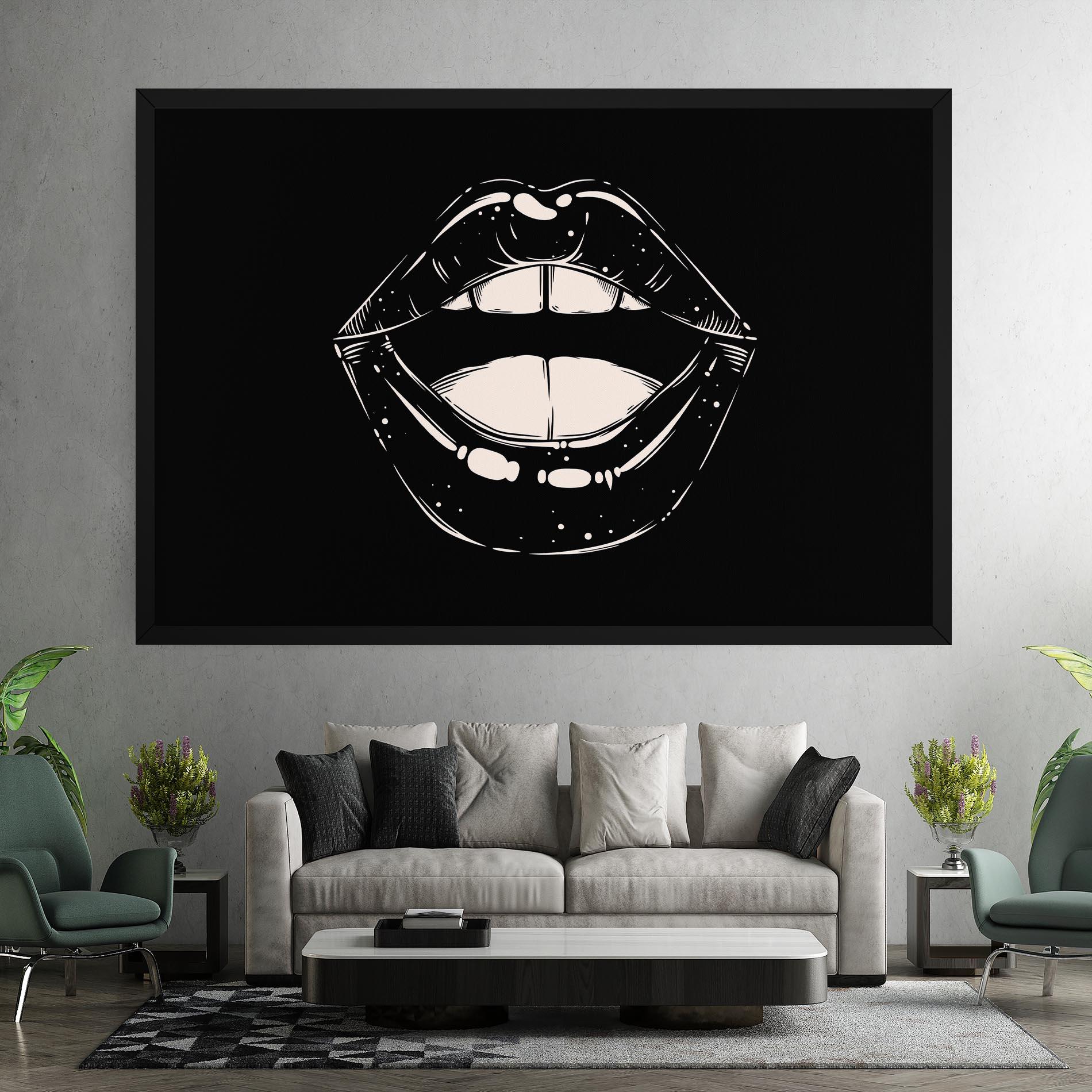 Tablou Canvas Lips On Black mockup 7