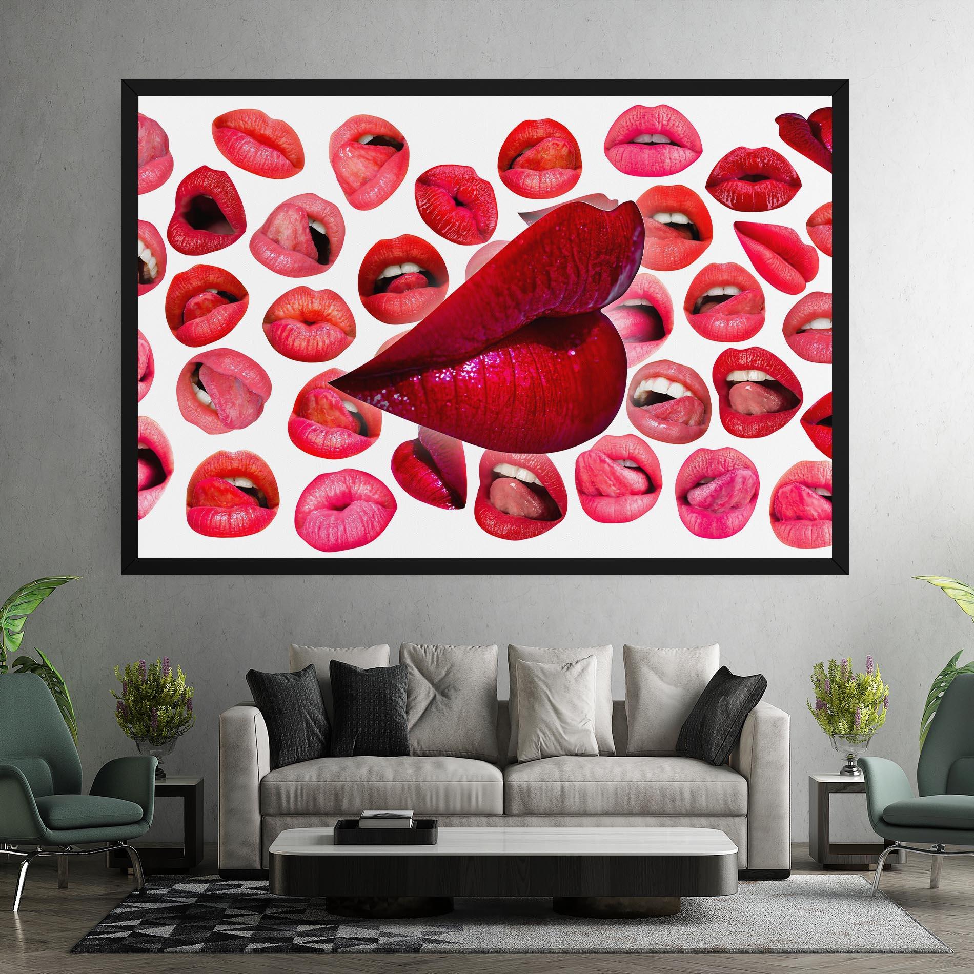 Tablou Canvas Red Lip Female mockup 7