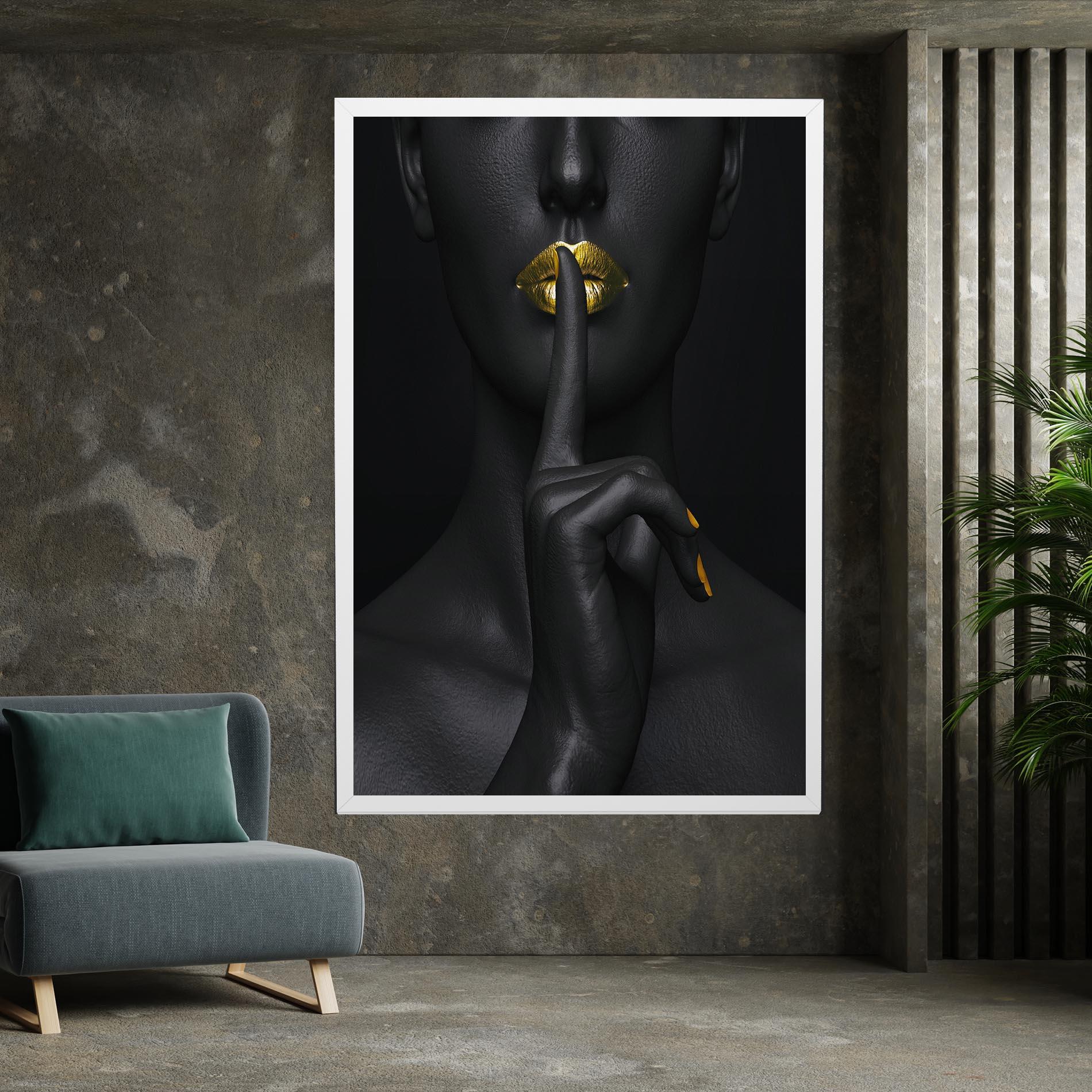 Tablou Canvas Silence Lips Portrait mockup 7