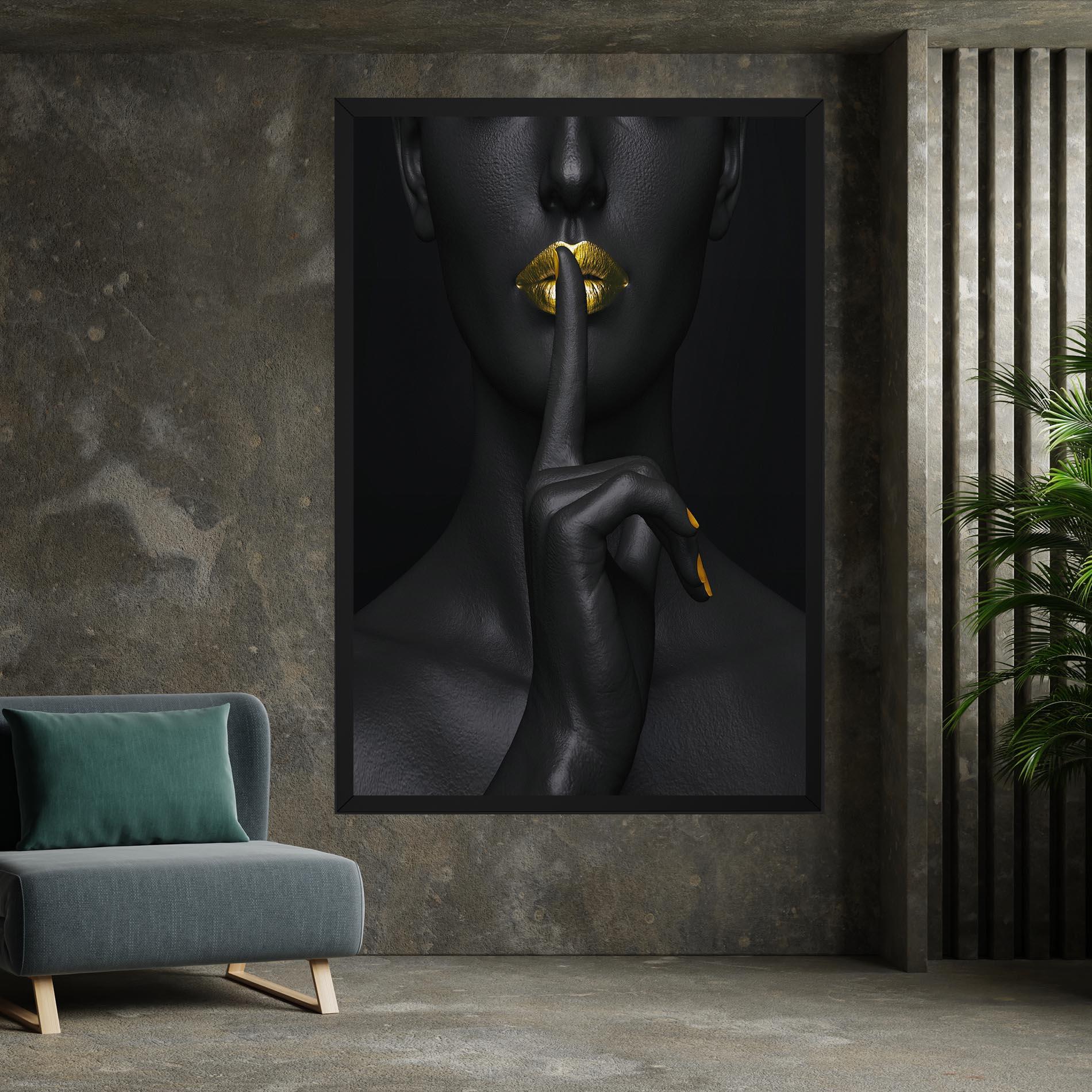 Tablou Canvas Silence Lips Portrait mockup 7