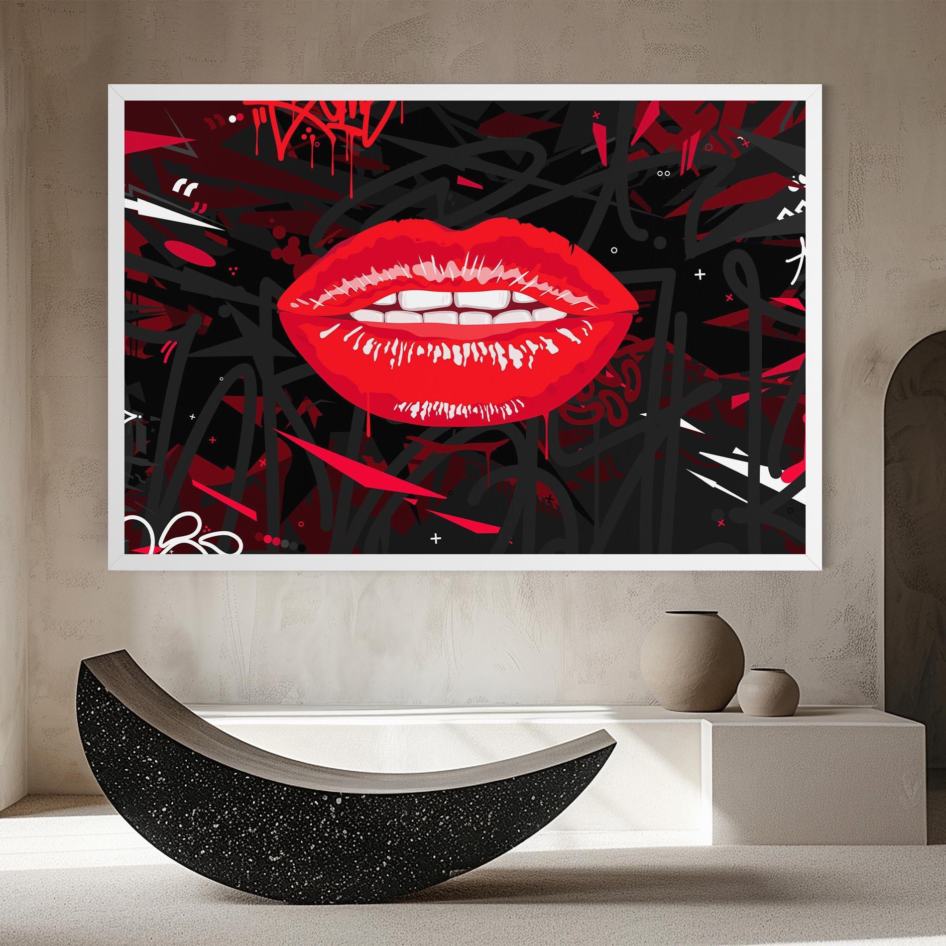 Tablou Canvas Graff Lips mockup 8