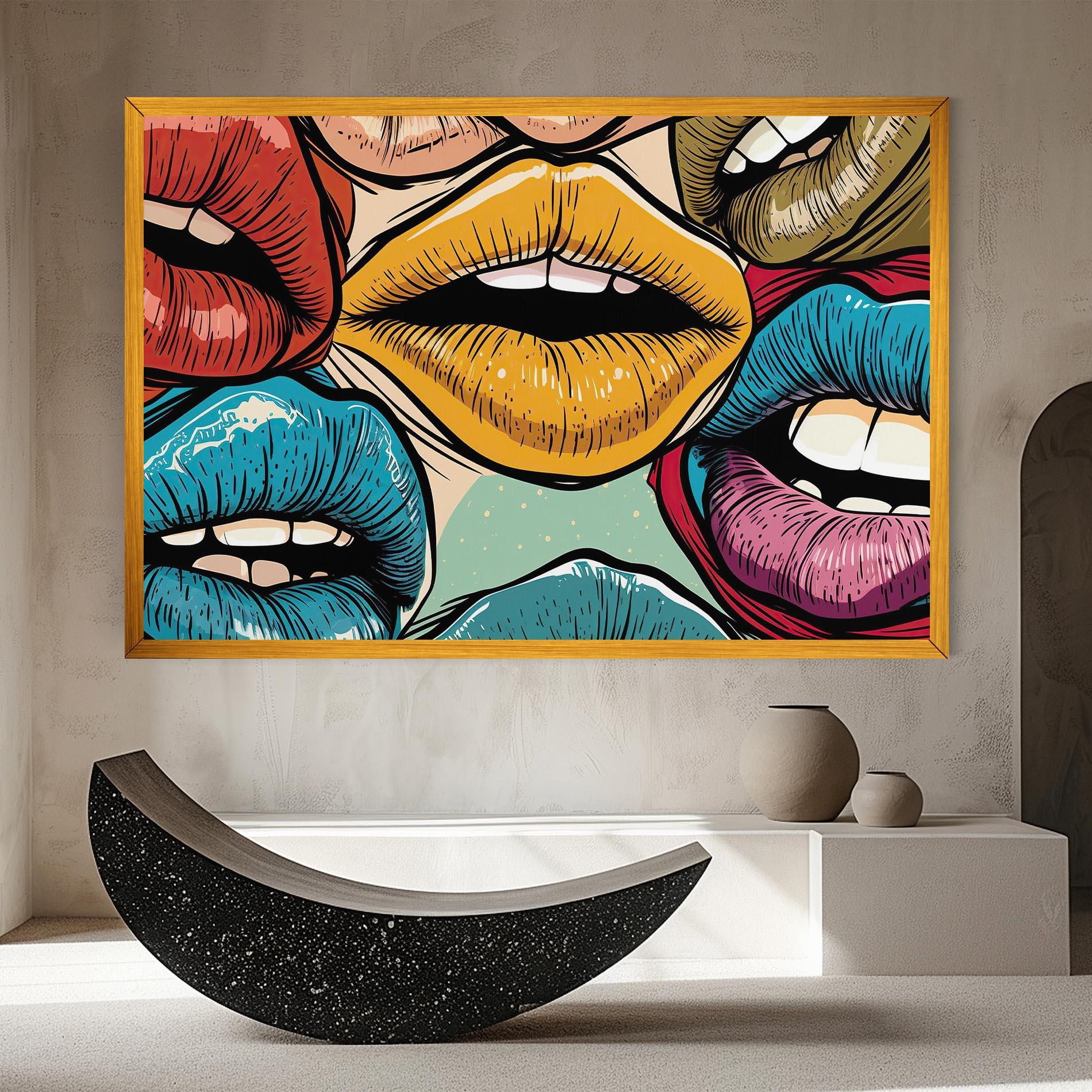 Tablou Canvas Comic Book Color Lips mockup 8