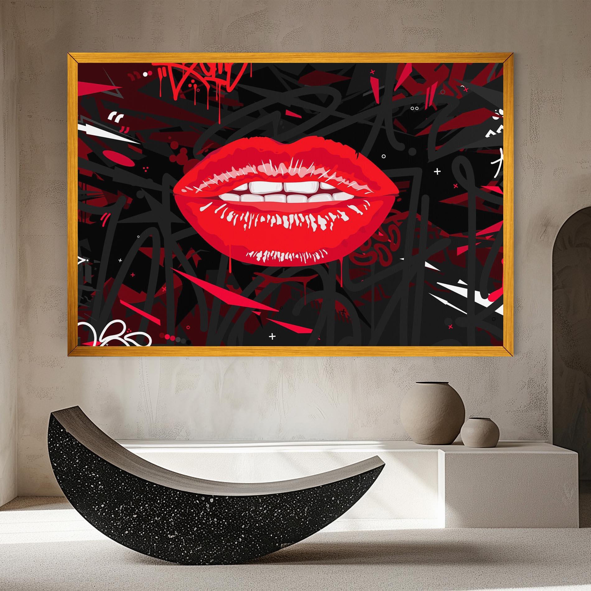 Tablou Canvas Graff Lips mockup 8