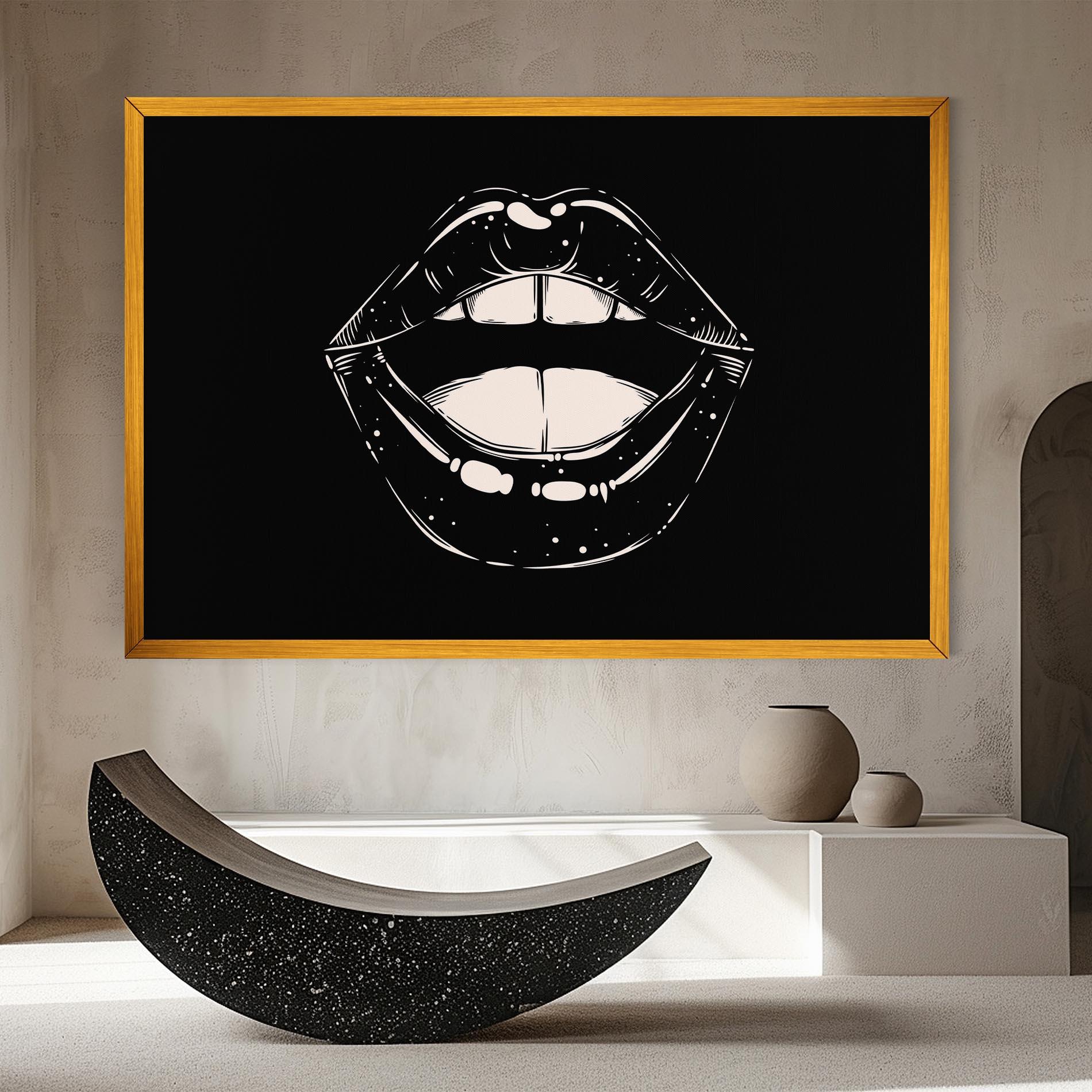 Tablou Canvas Lips On Black mockup 8