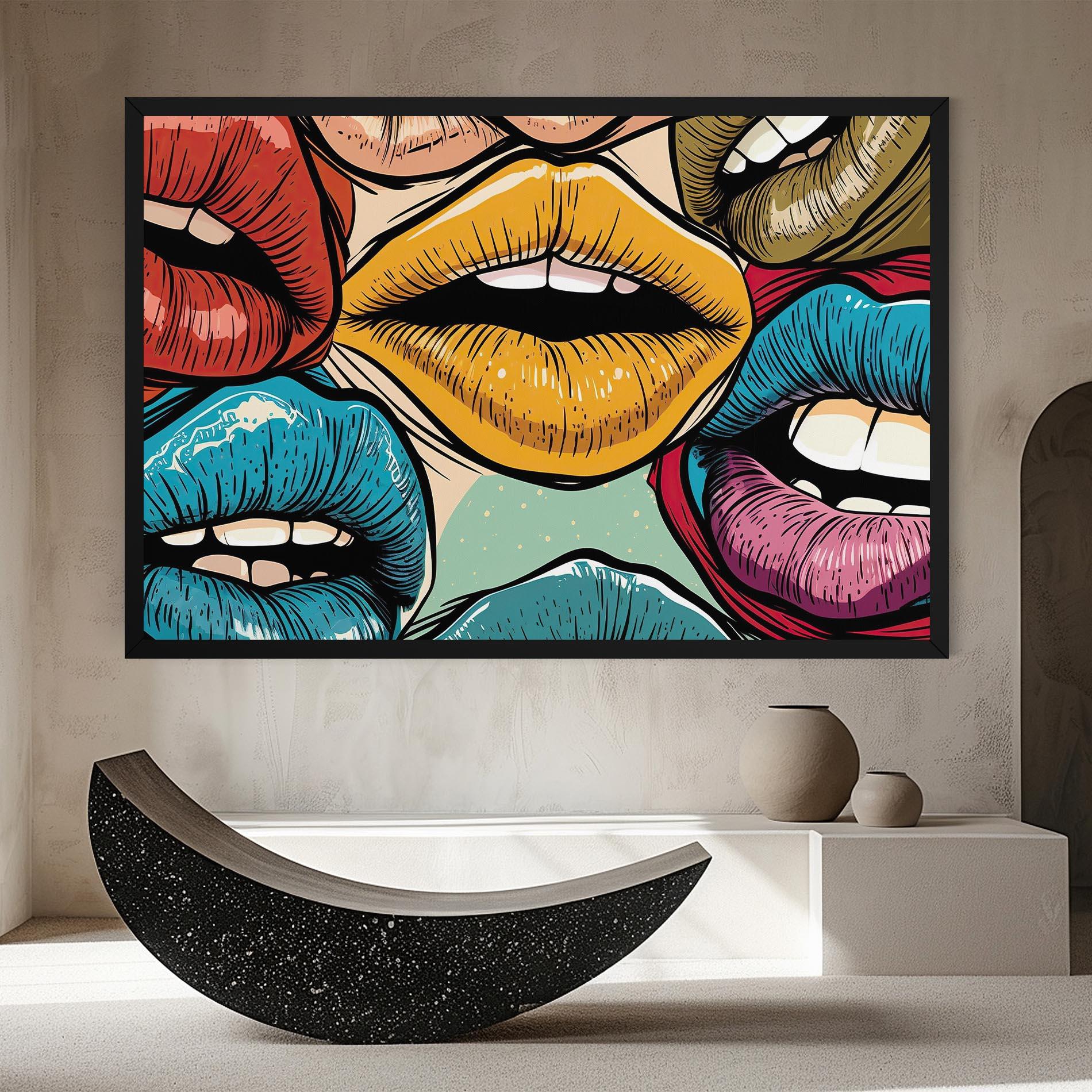 Tablou Canvas Comic Book Color Lips mockup 8
