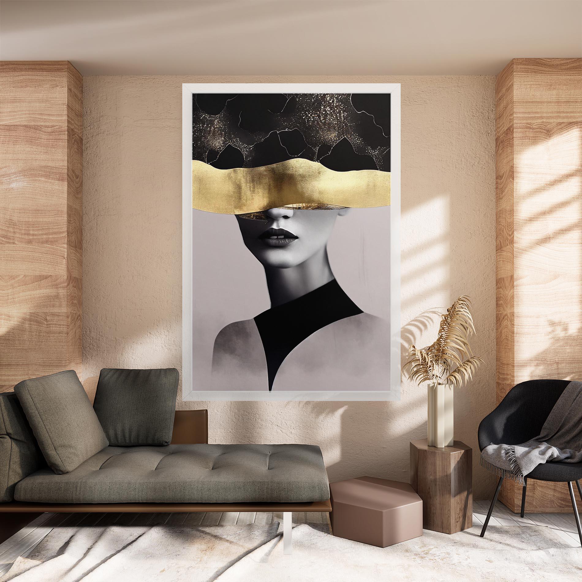 Tablou Canvas Grey Lips mockup 8