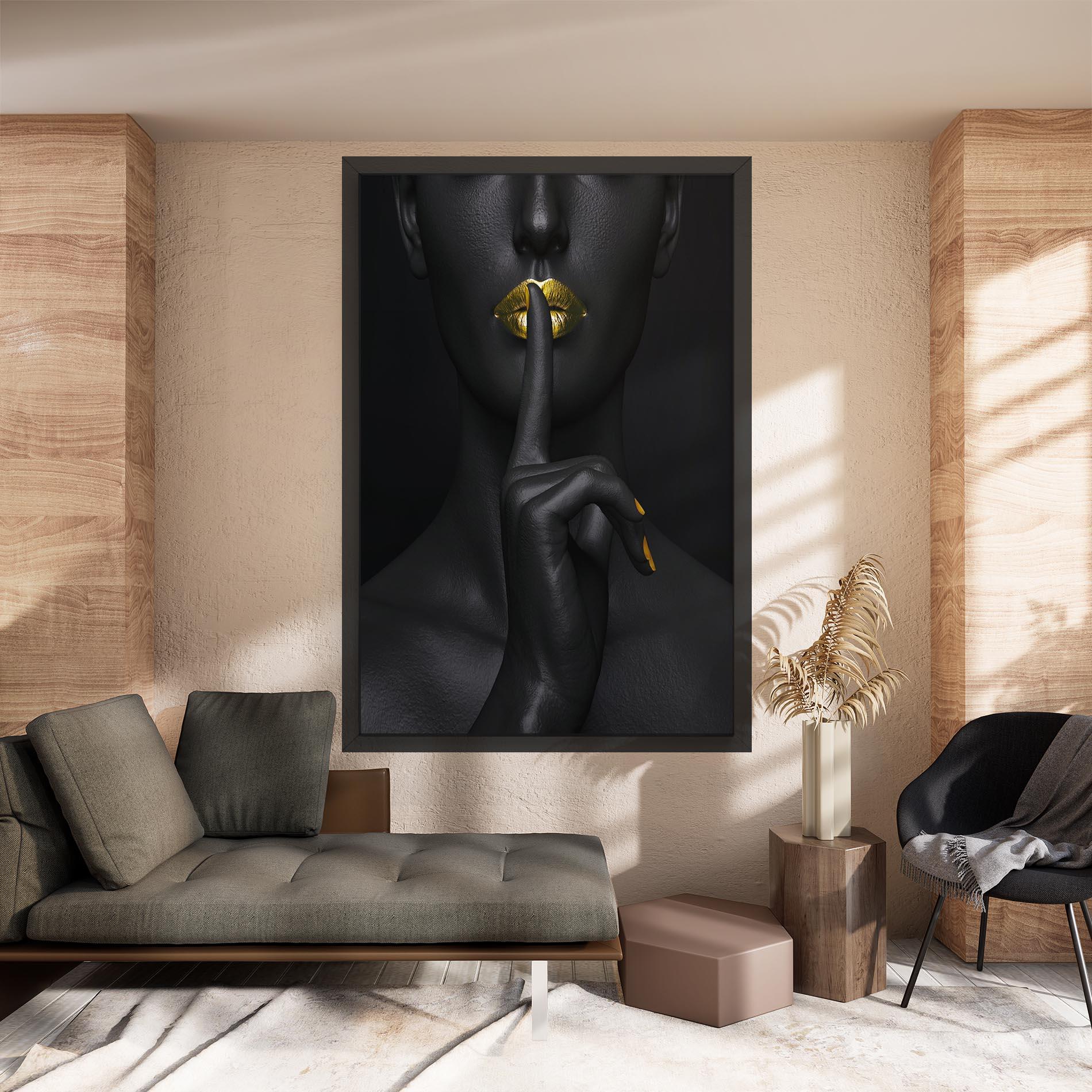 Tablou Canvas Silence Lips Portrait mockup 8