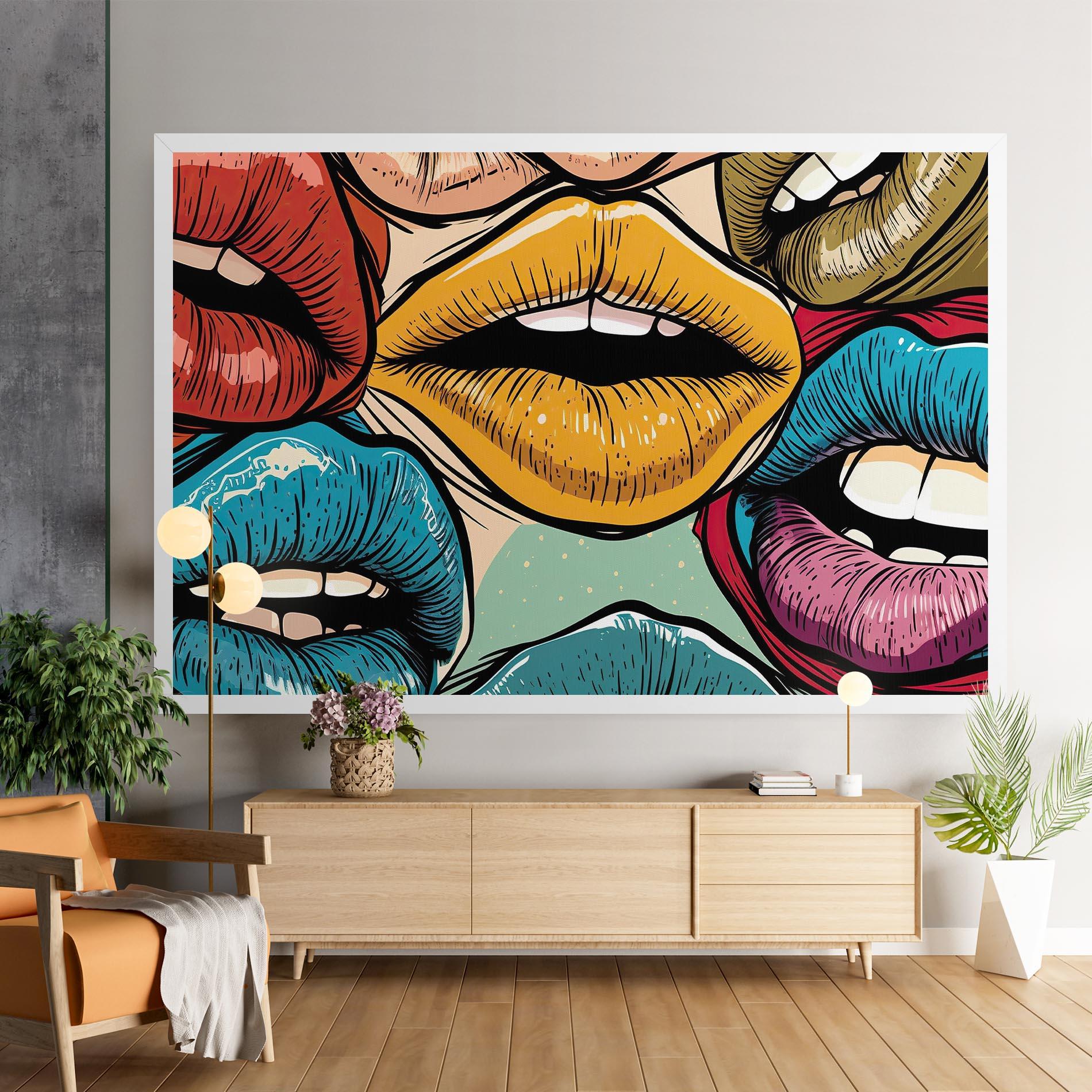 Tablou Canvas Comic Book Color Lips mockup 9