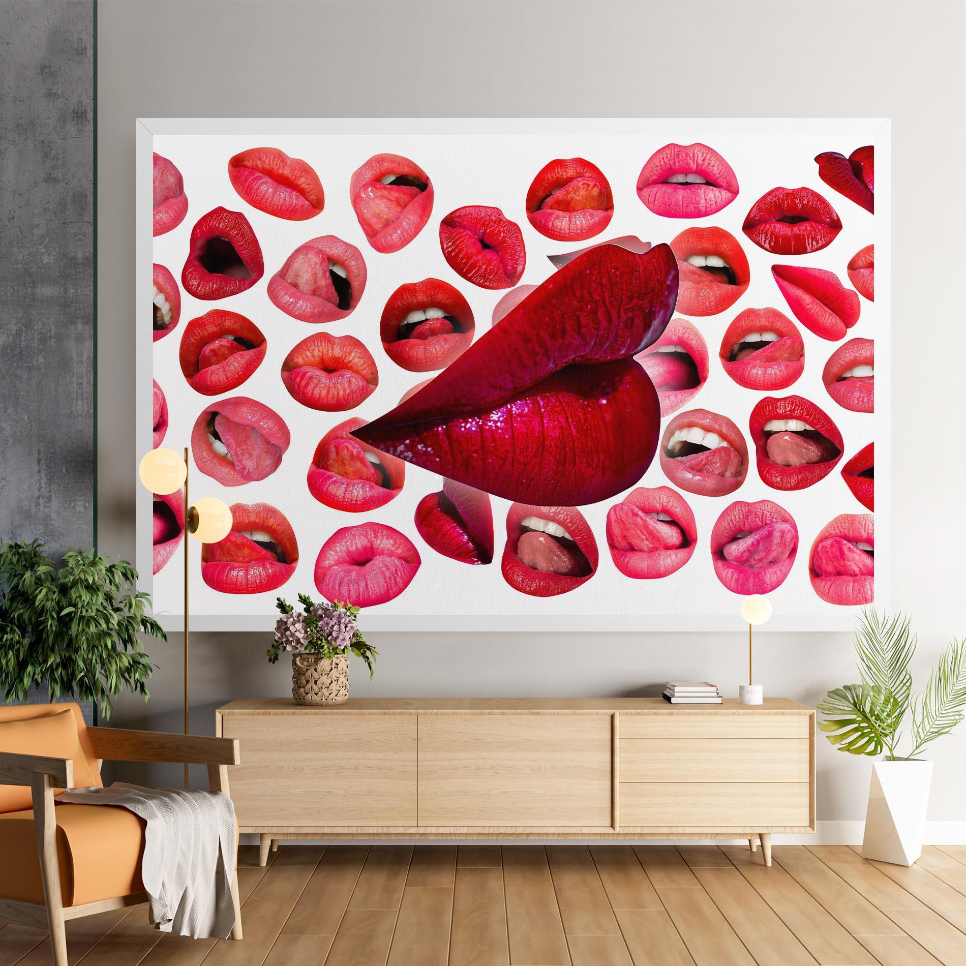 Tablou Canvas Red Lip Female mockup 9