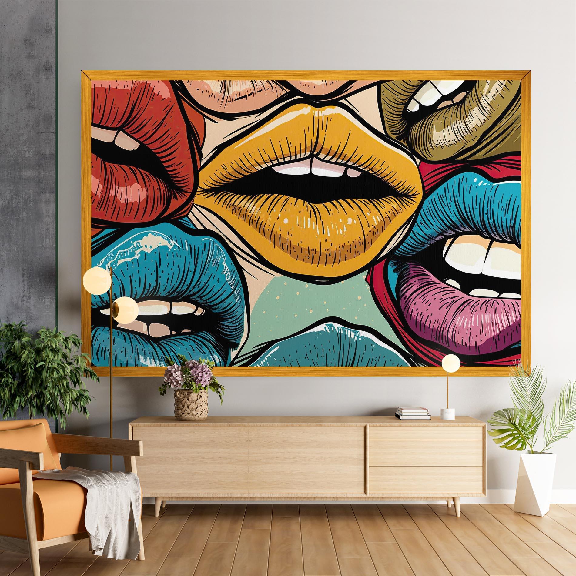 Tablou Canvas Comic Book Color Lips mockup 9