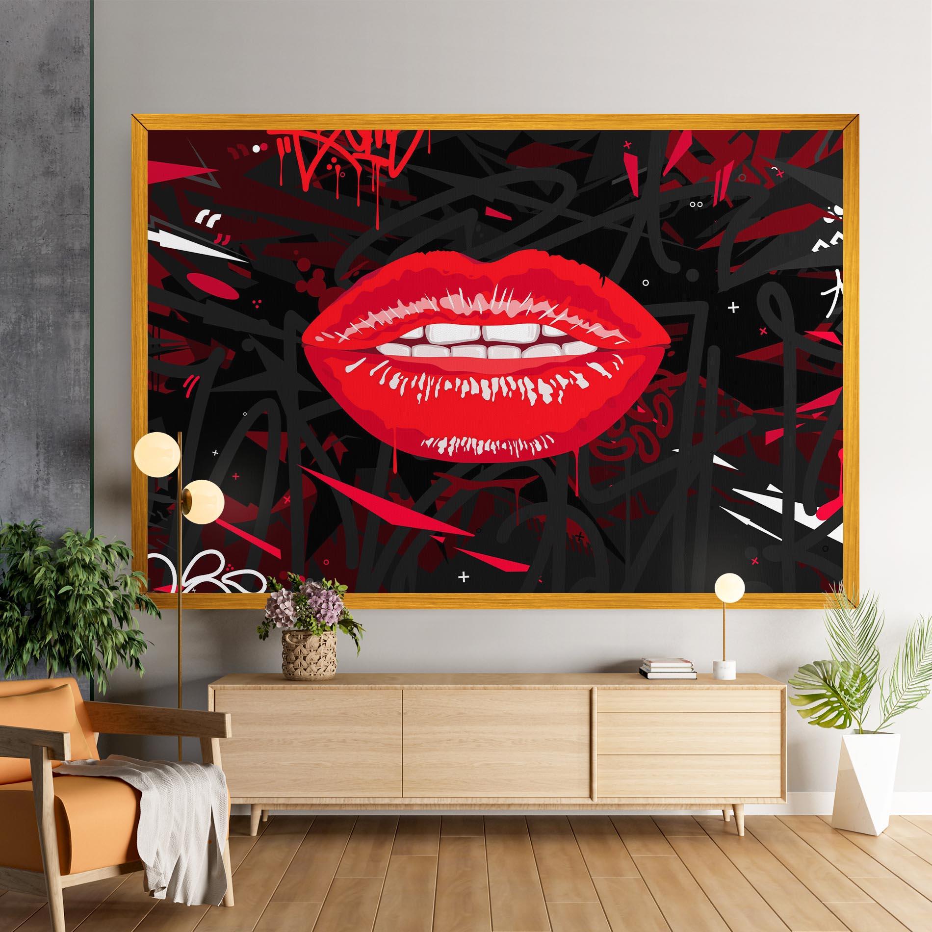 Tablou Canvas Graff Lips mockup 9