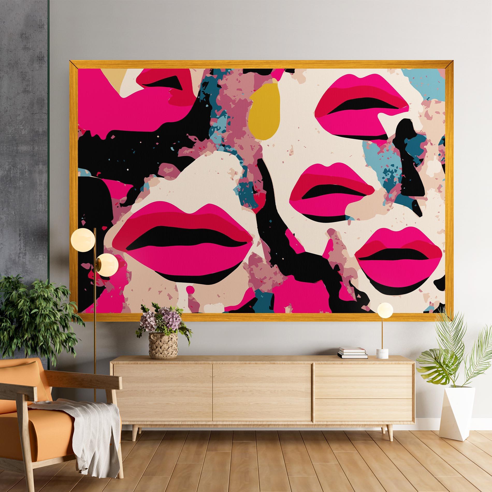 Tablou Canvas Pink Lips mockup 9
