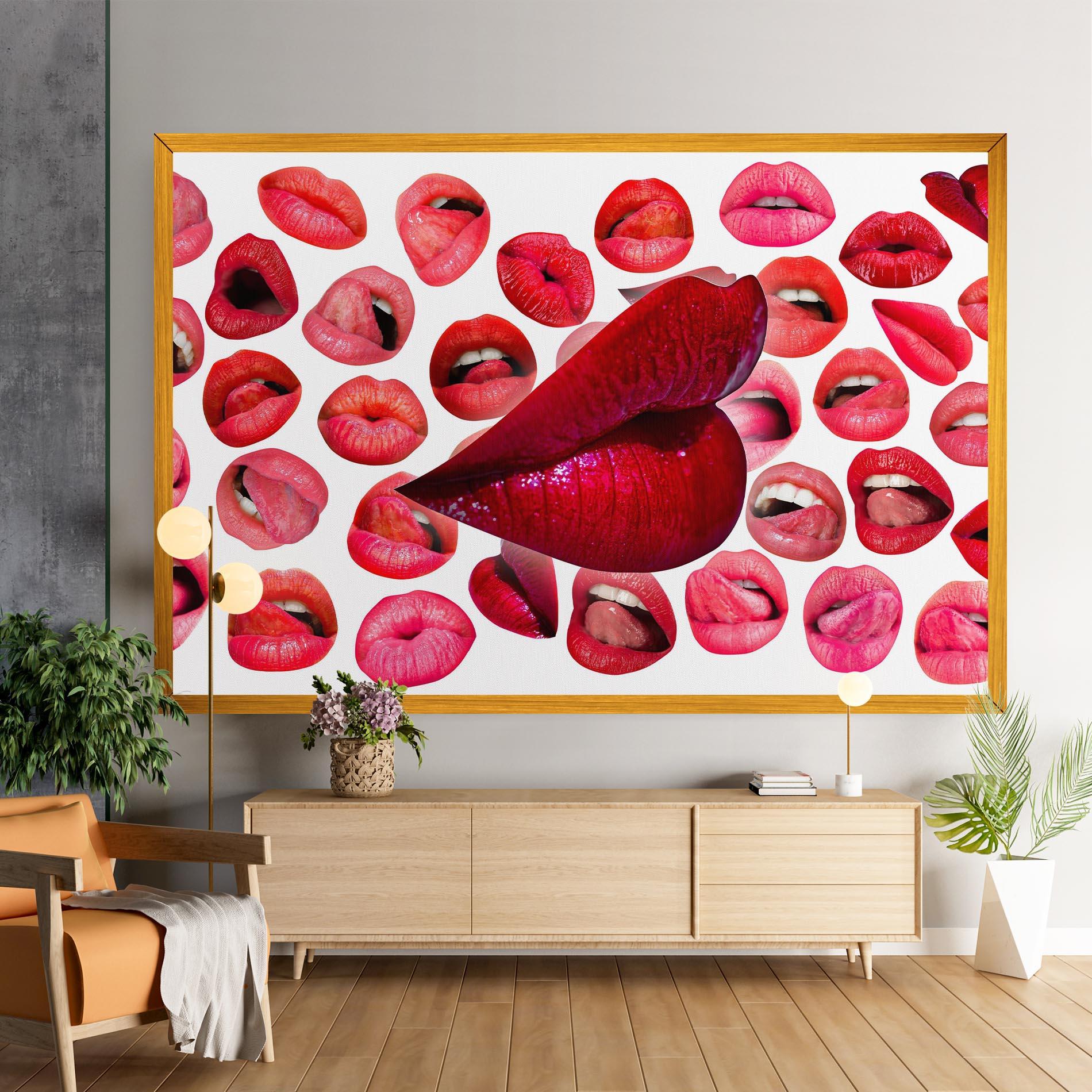 Tablou Canvas Red Lip Female mockup 9