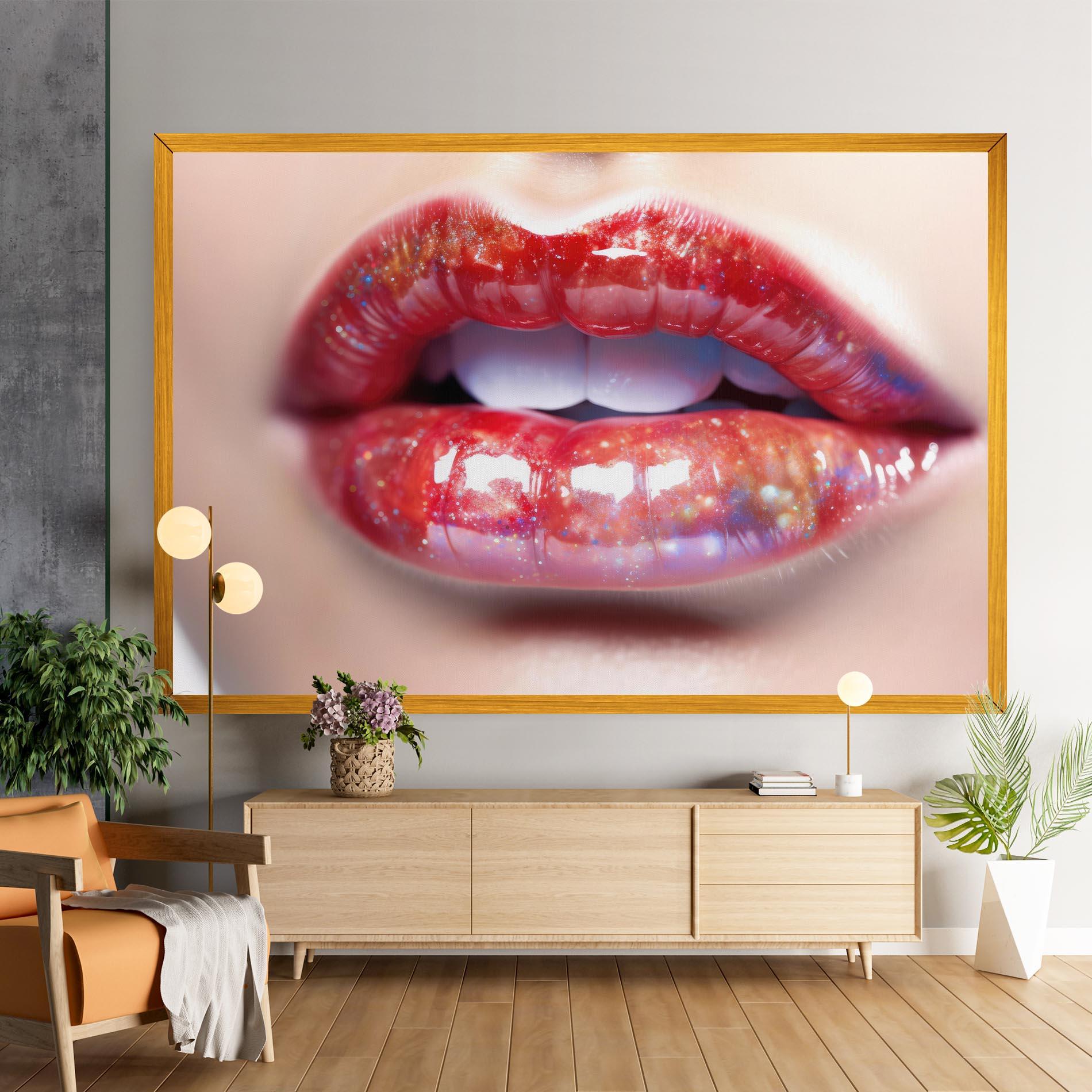 Tablou Canvas Red Pretty Lips mockup 9